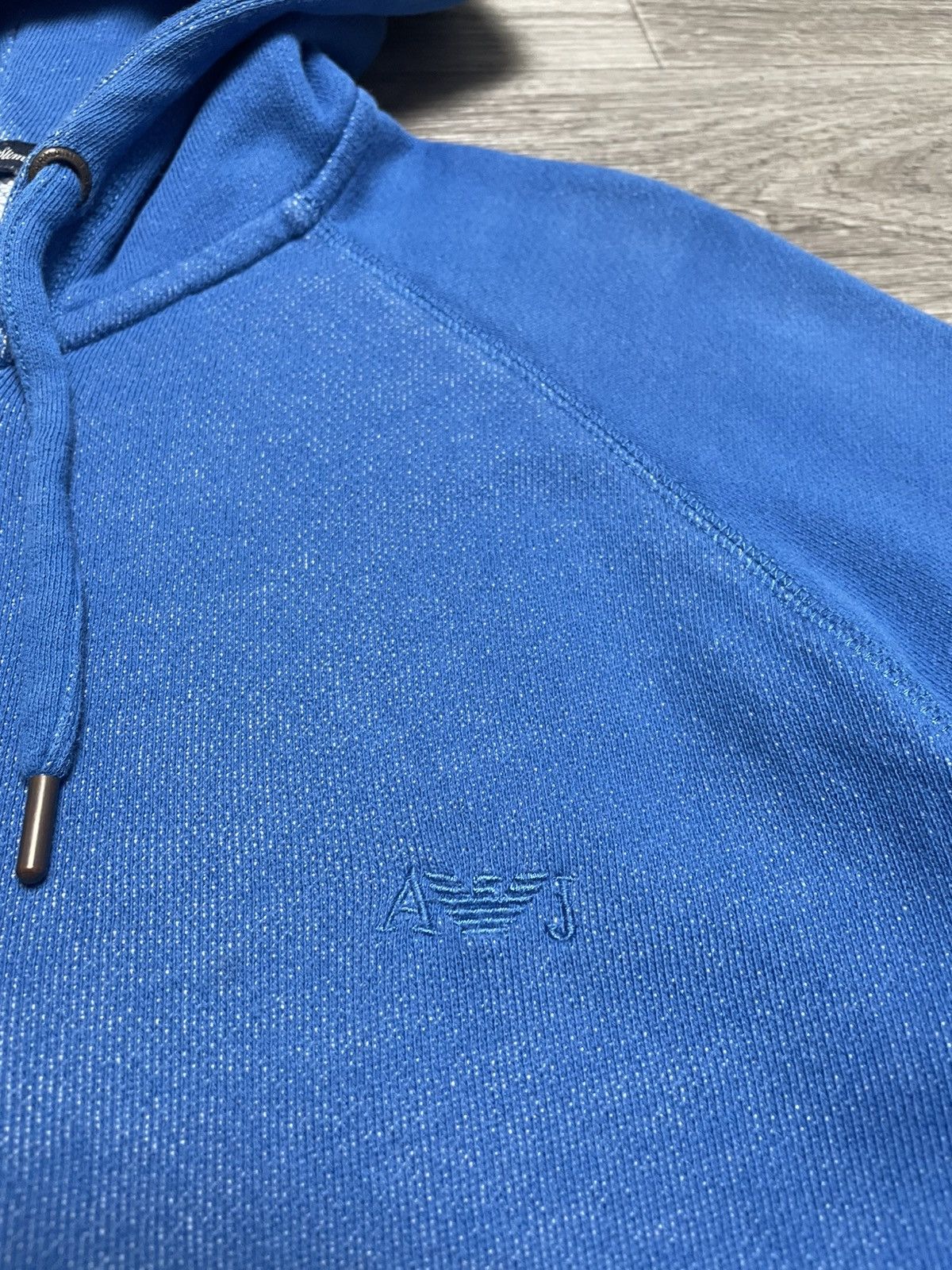 Armani Vintage Armani Jeans Blue Logo Zip-Up Hoodie Size US M / EU 48-50 / 2 - 6 Thumbnail