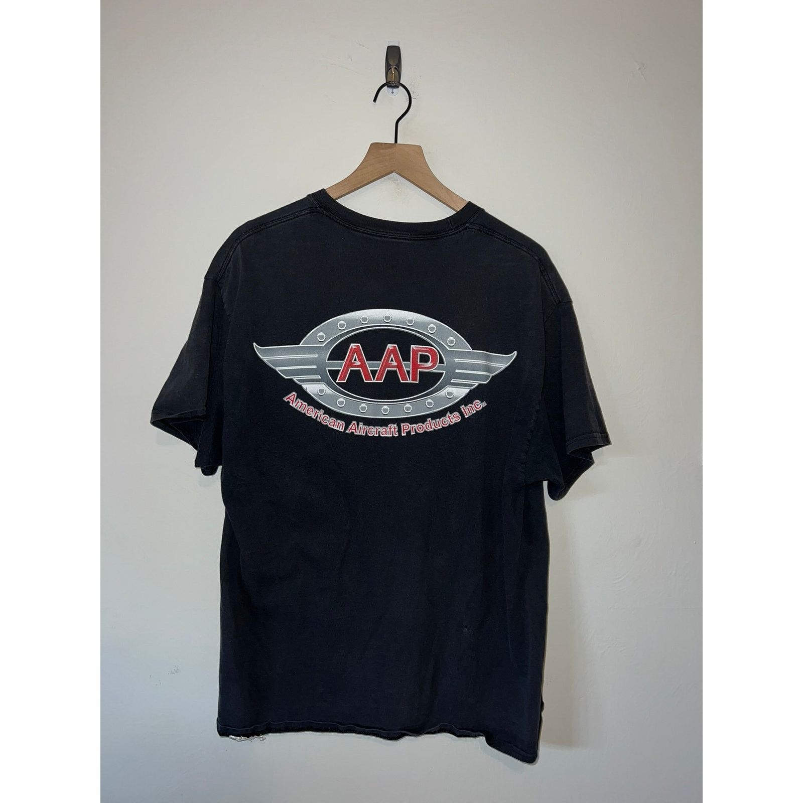Hanes Y2K AAP American Aircraft Products Inc Logo Shirt 2000s XL Size US XL / EU 56 / 4 - 1 Thumbnail