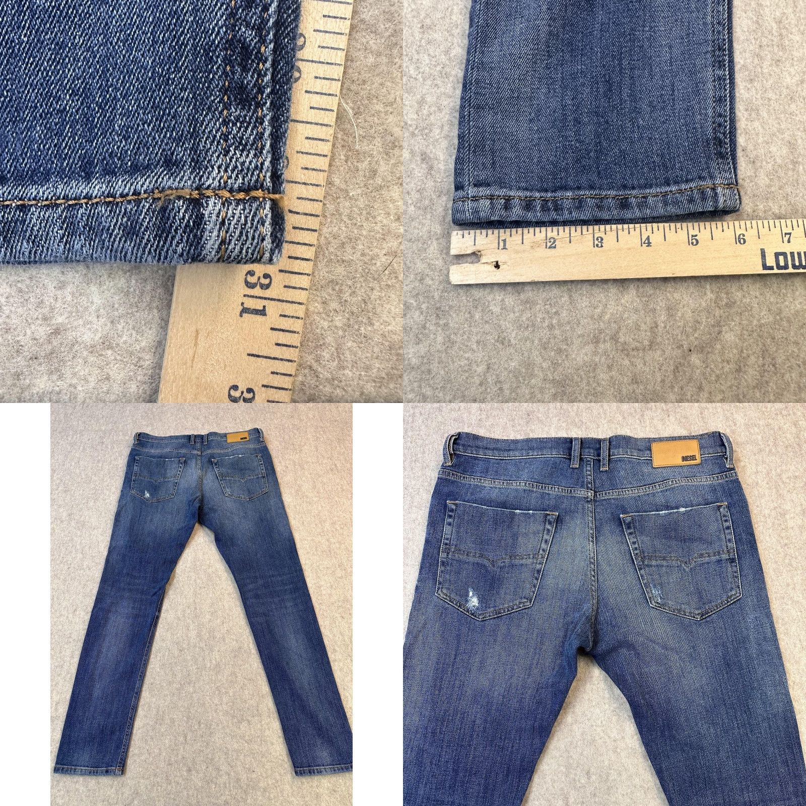 Diesel Diesel Tepphar-X Jeans Mens 32x31 Blue Slim Carrot Distress Button Fly Authntic Jeans Size US 32 / EU 48 - 9 Thumbnail
