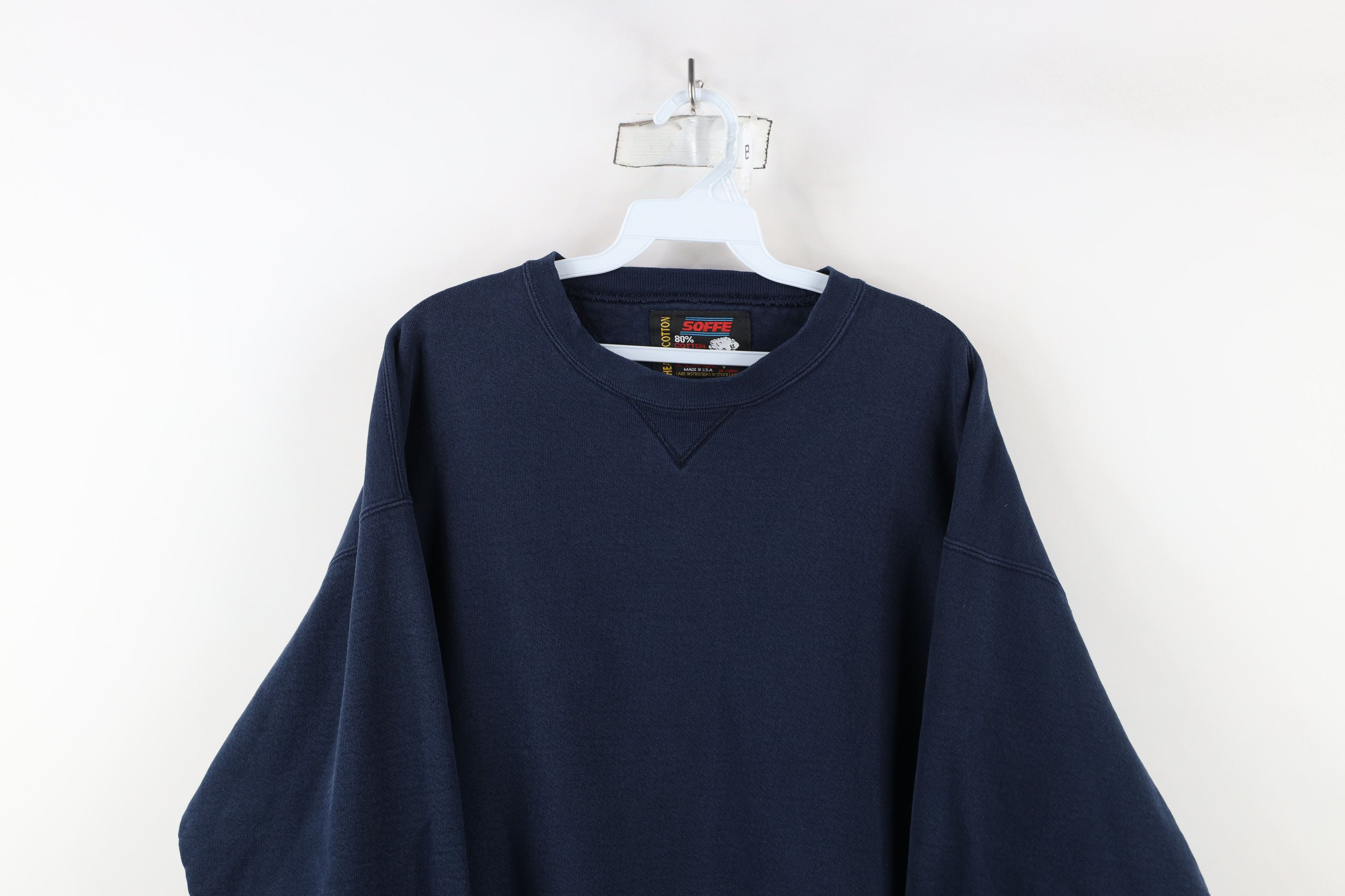 Vintage Vintage 90s Streetwear Crewneck Sweatshirt Navy Blue USA Size US XL / EU 56 / 4 - 2 Thumbnail
