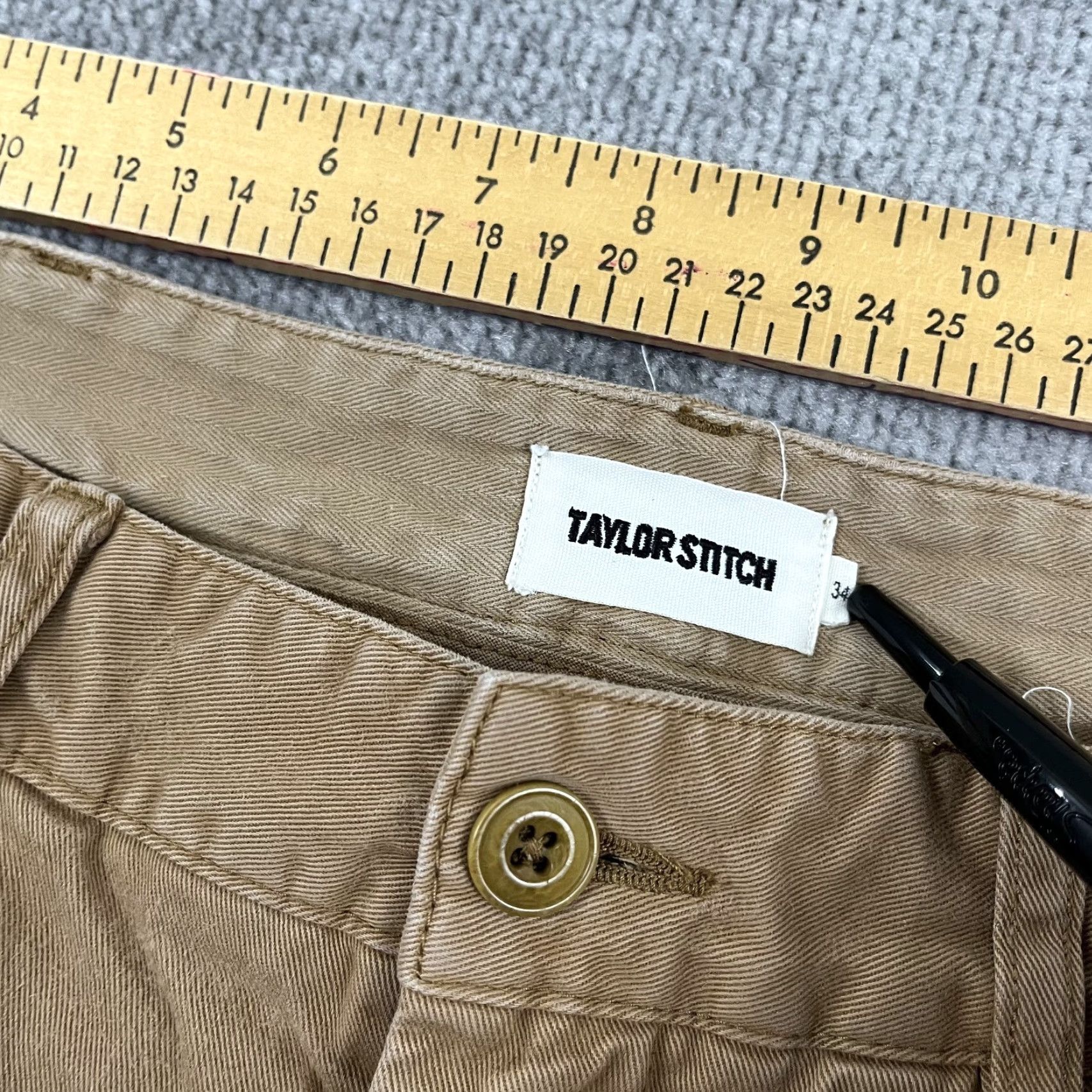 Taylor Stitch Taylor Stitch Chino Pants Mens Size 33 x 34 Brown Slim 5-Pocket Cotton Office Travel Casual Size US 33 - 4 Thumbnail