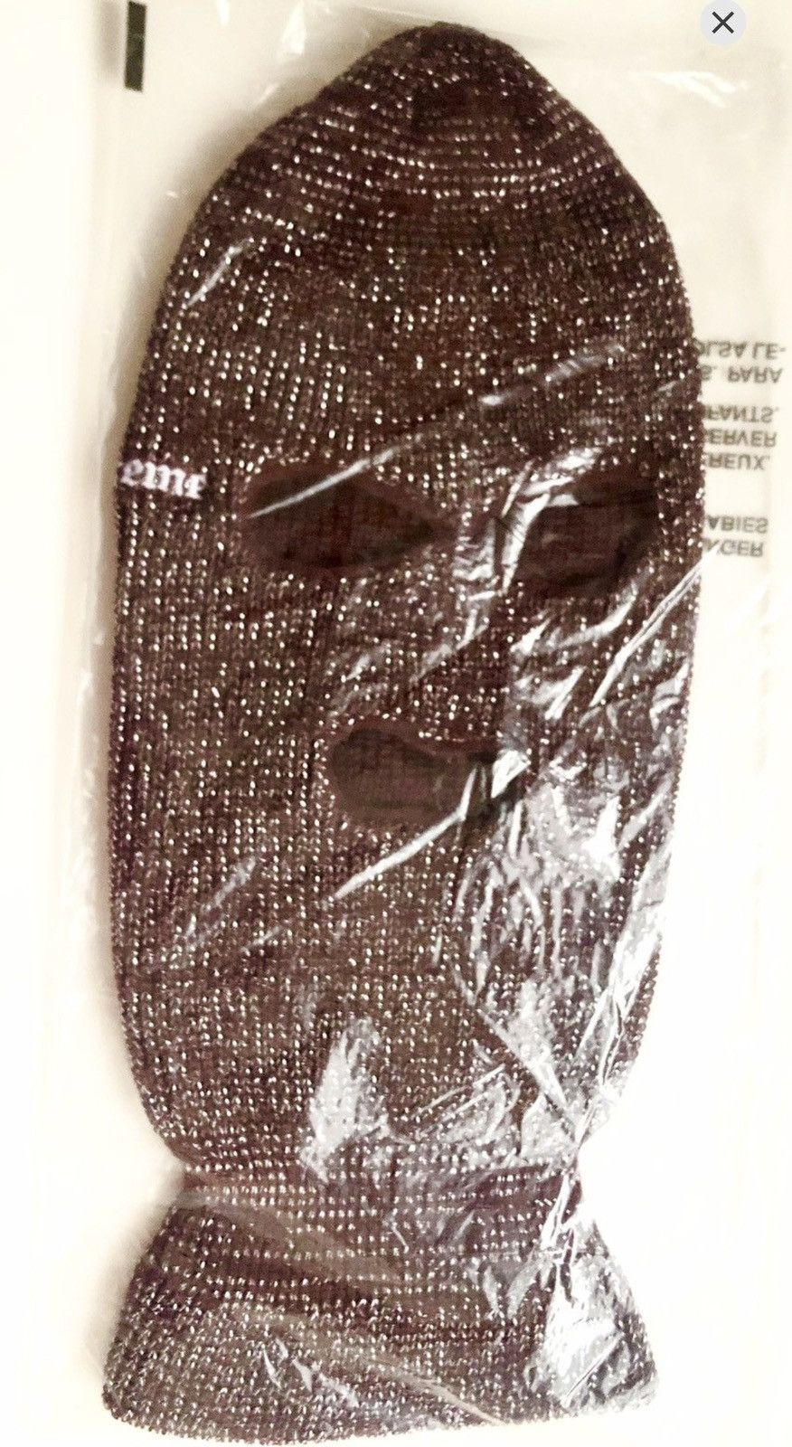 Supreme Supreme Lurex Balaclava BURGUNDY Size ONE SIZE - 1 Thumbnail