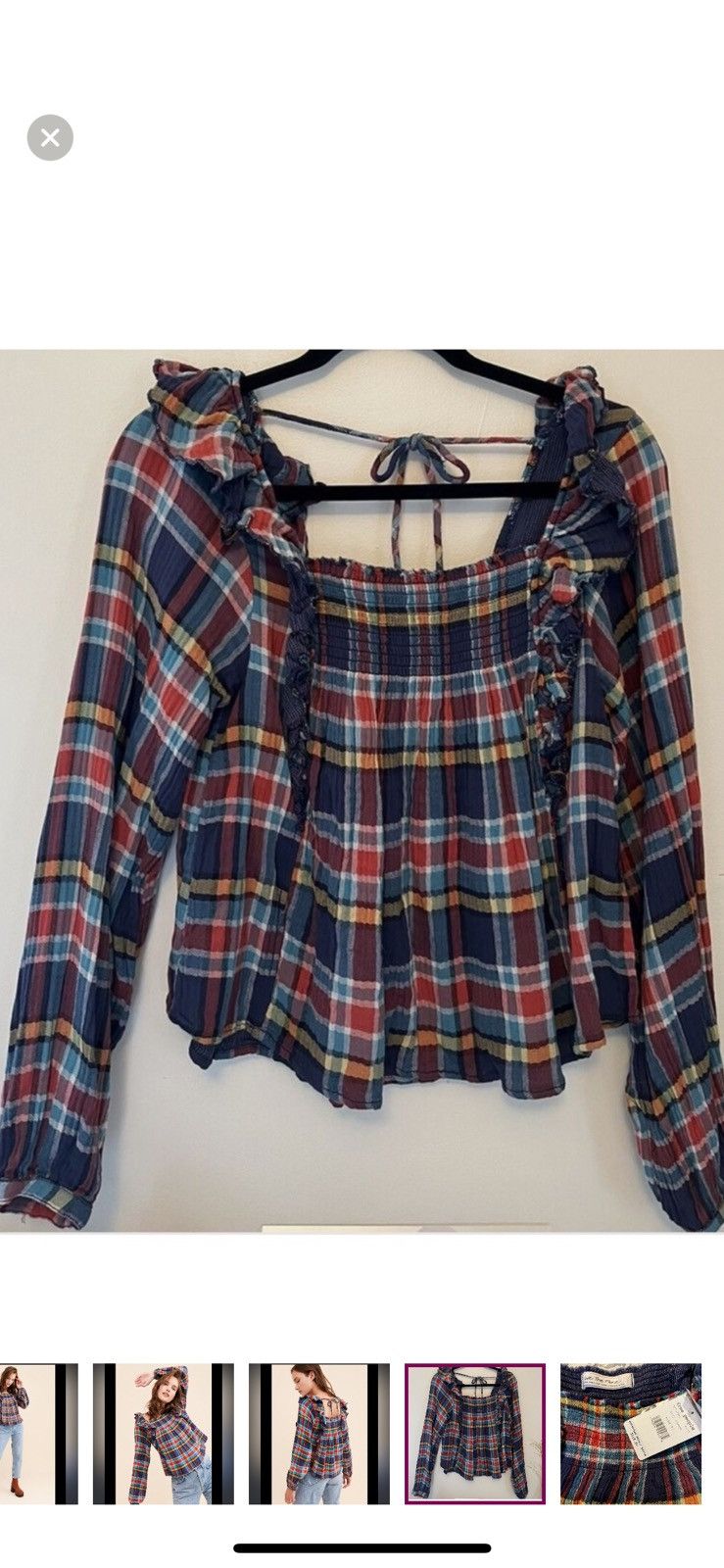 Free People Free people sienna navy ruffle top Size XS / US 0-2 / IT 36-38 - 4 Thumbnail