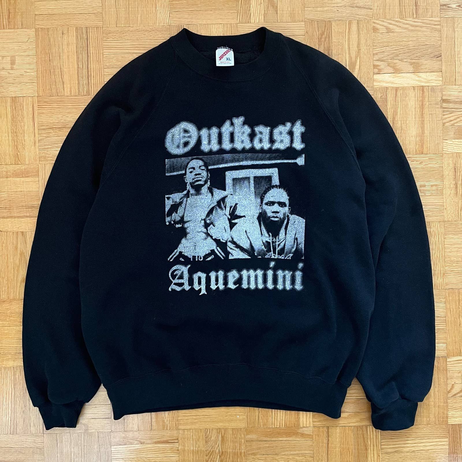 Image of Jerzees x Vintage 90's Outkast Aquemini Sweatshirt Size XL in Black, Men's