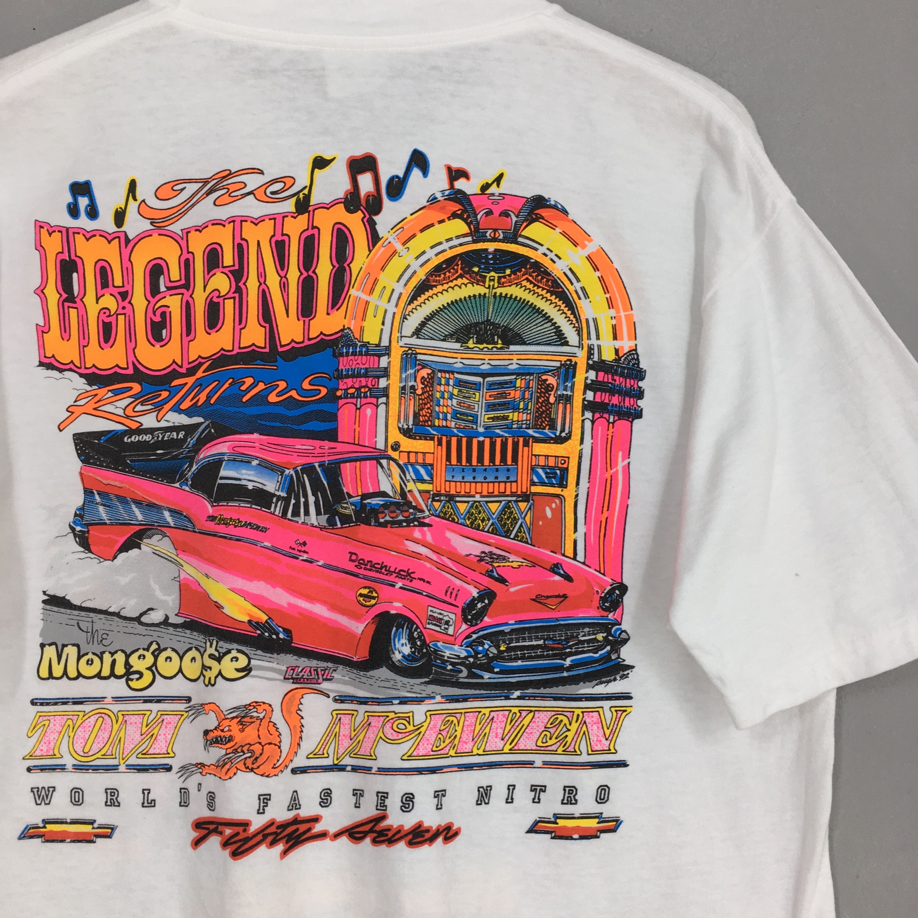Vintage Vintage 90's Tom McEwen Racer The Mongoose NHRA T shirt Size US L / EU 52-54 / 3 - 7 Thumbnail