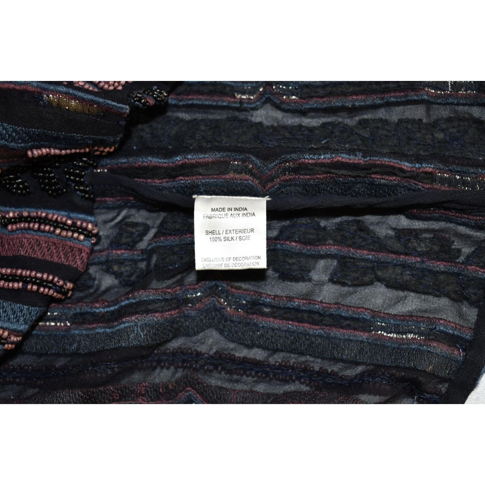 Haute Hippie HAUTE HIPPIE 100% Silk Sequin Beadwork Striped Top Size S Size S / US 4 / IT 40 - 6 Thumbnail