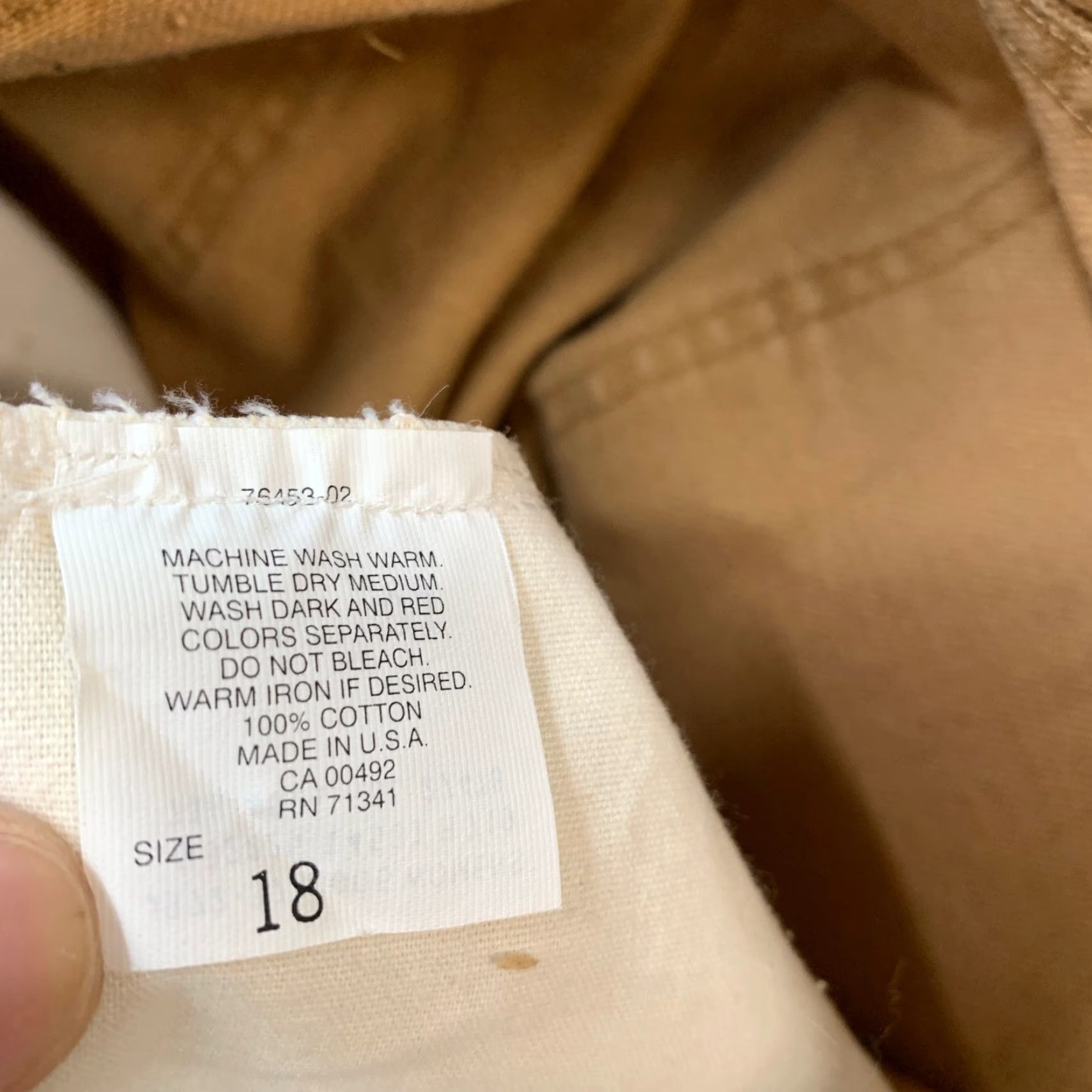Vintage VINTAGE L.L.Bean Khaki Button Pants Womens 32x31 Canvas Workwear Made USA Beige Carpenter Pockets Size 38" / US 16 / IT 52 - 4 Thumbnail