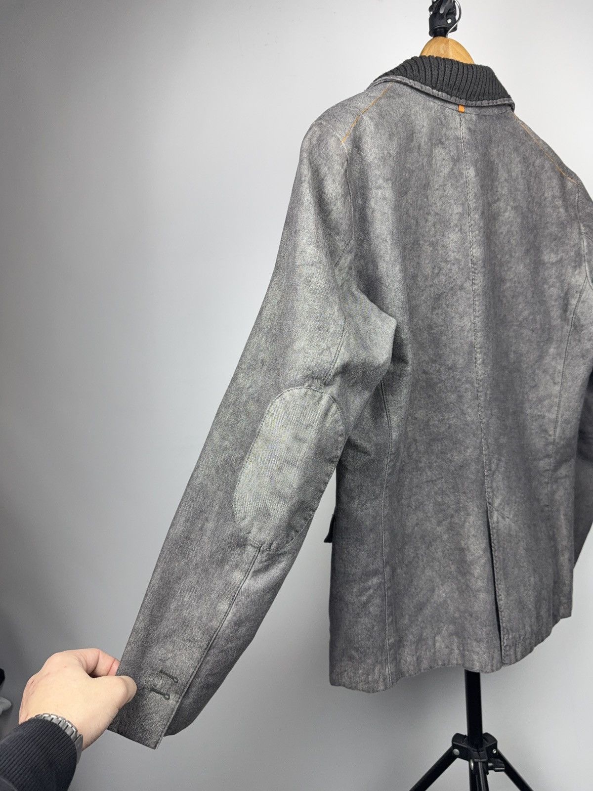 Hugo Boss 00s Luxury Boss Orange Washed Grey Casual Tailored Blazer M Size 38R - 18 Thumbnail