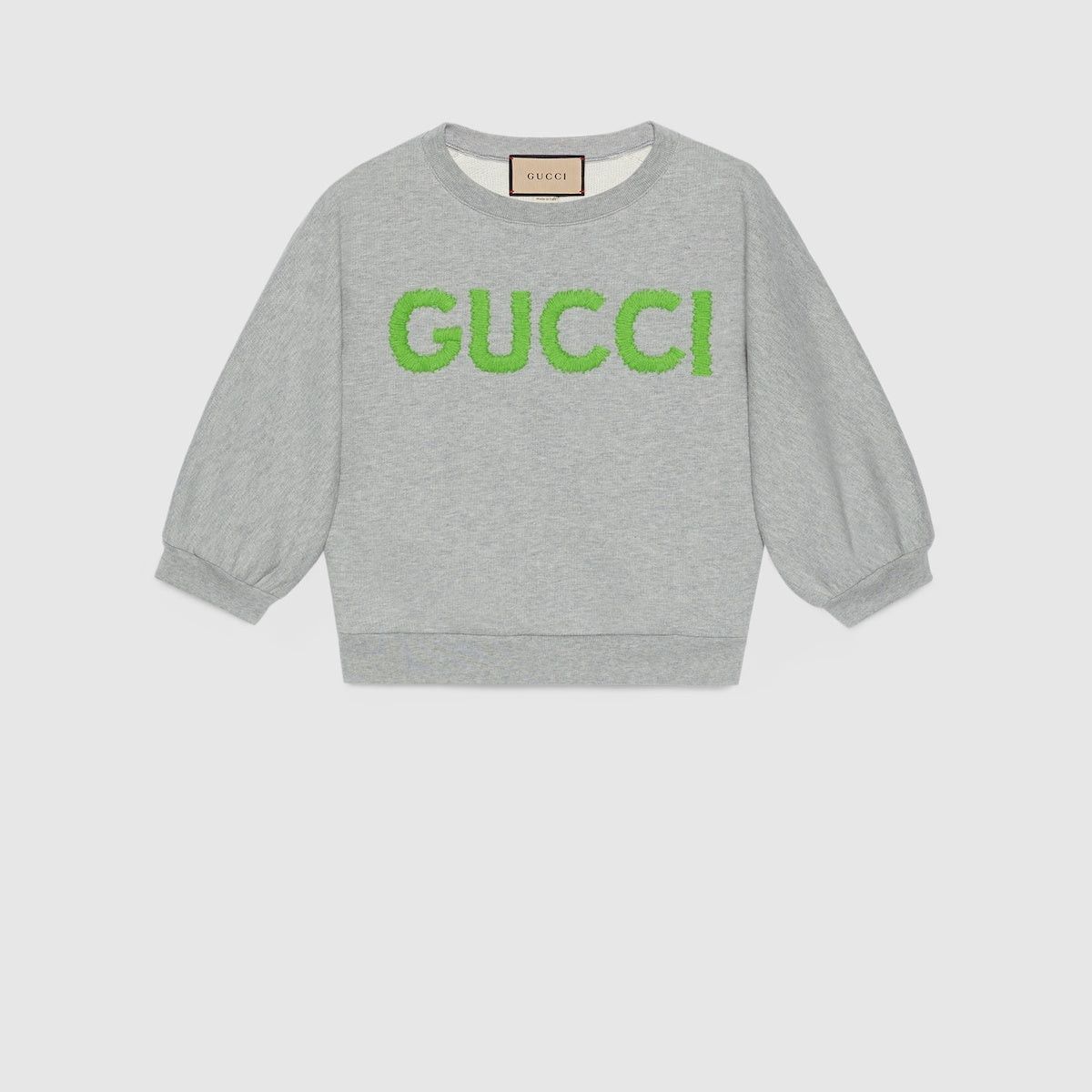 Gucci Gucci Logo Cropped Cotton Jersey Sweatshirt SIZE S Size ONE SIZE - 1 Thumbnail