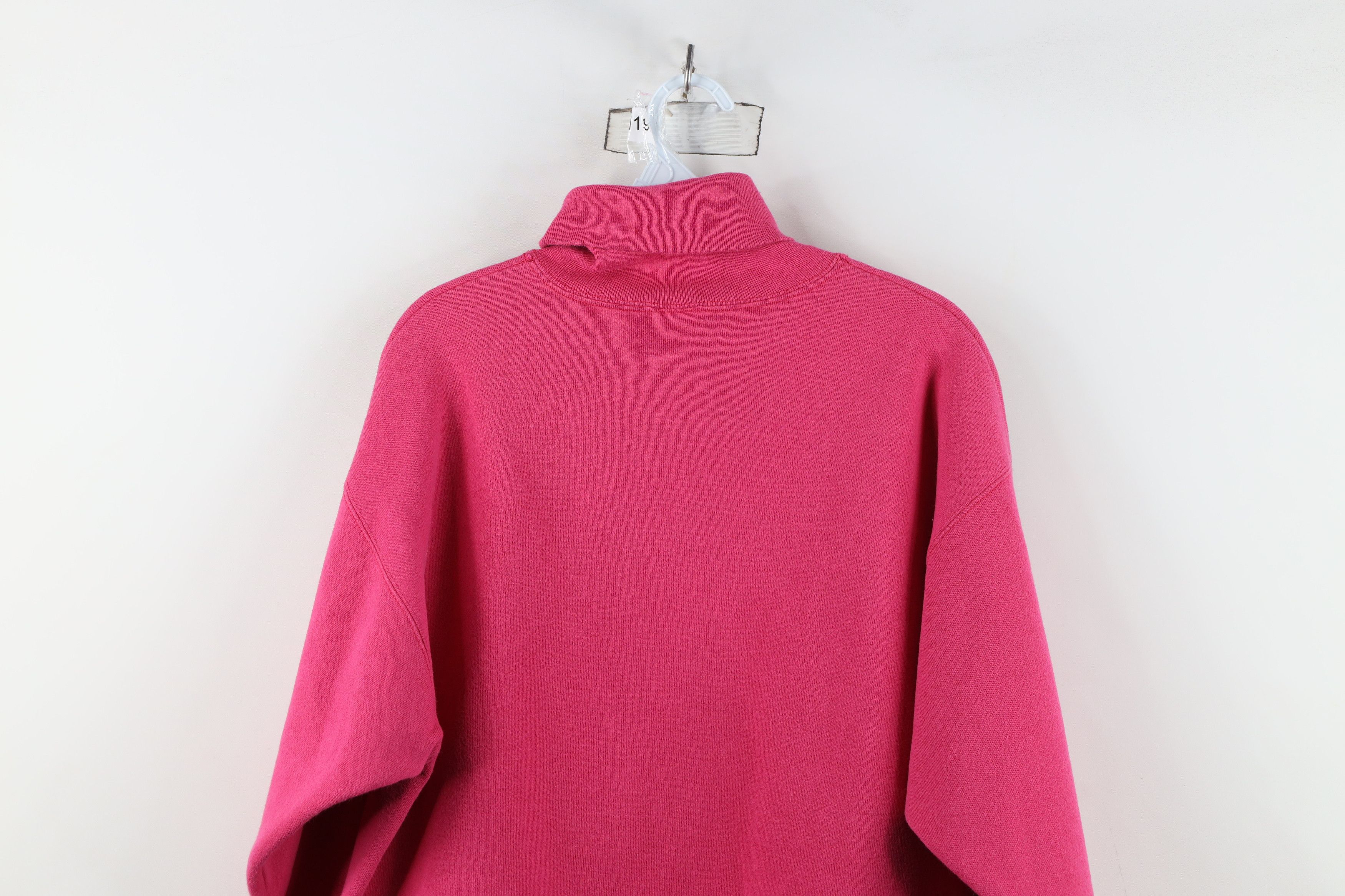 Vintage Vintage 90s Streetwear Blank Turtleneck Sweatshirt Pink USA Size L / US 10 / IT 46 - 13 Thumbnail