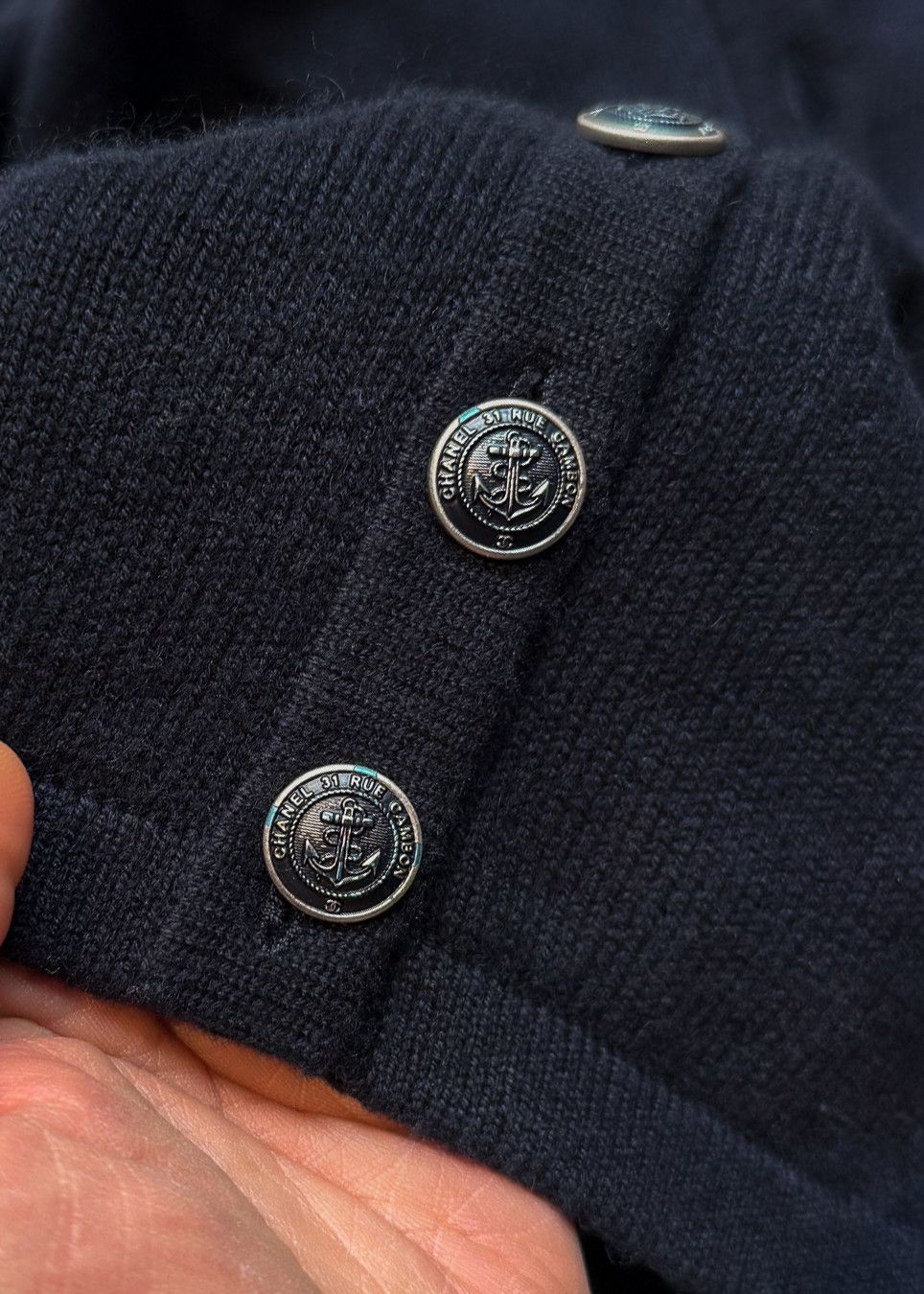 Chanel Chanel 2018 Navy Blue Cashmere Nautical Cardigan Sweater Size M / US 6-8 / IT 42-44 - 6 Thumbnail