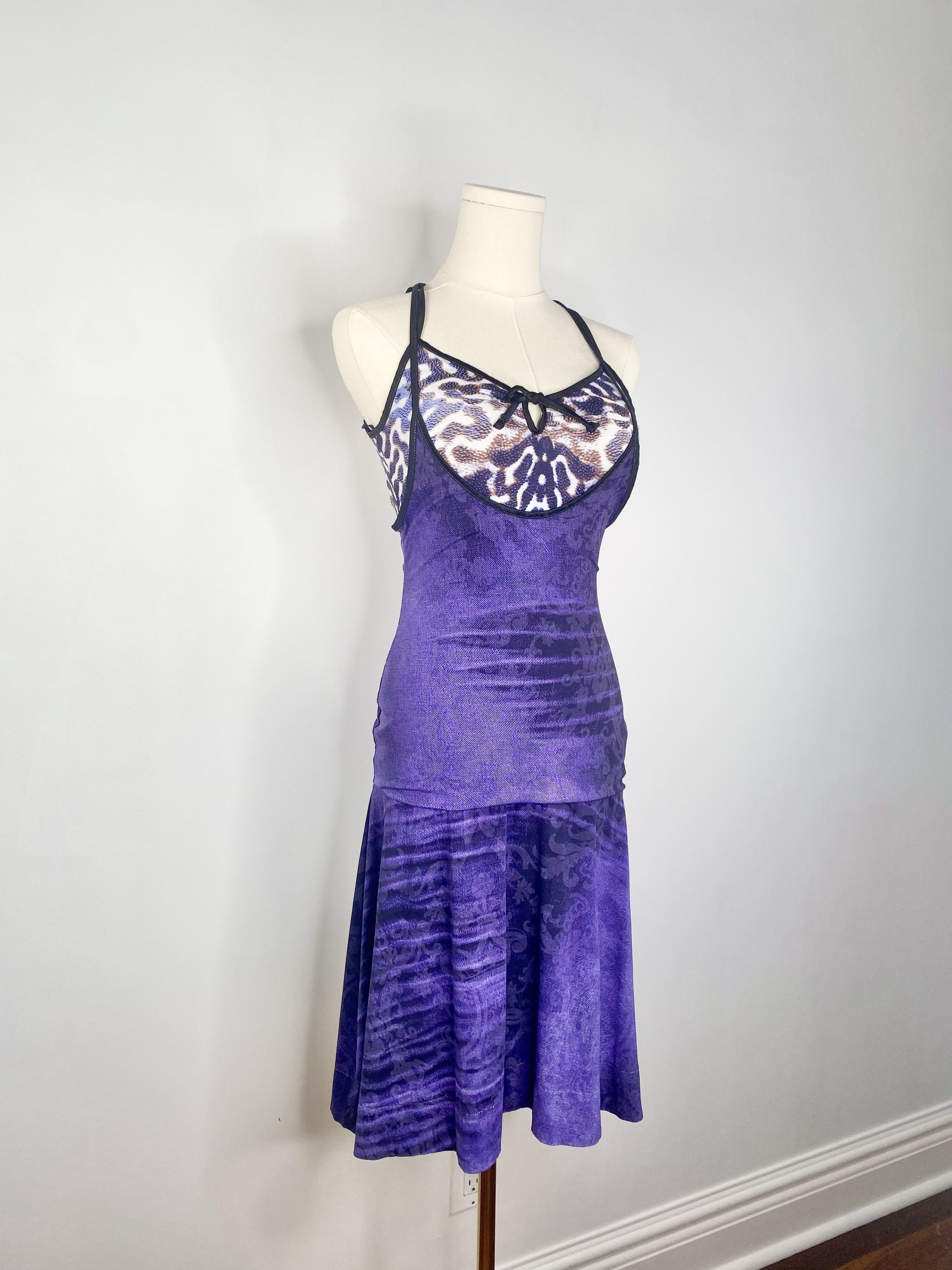 Just Cavalli Just Cavalli - Purple / Animal Print Asymmetrical Dress Size S / US 4 / IT 40 - 2 Thumbnail