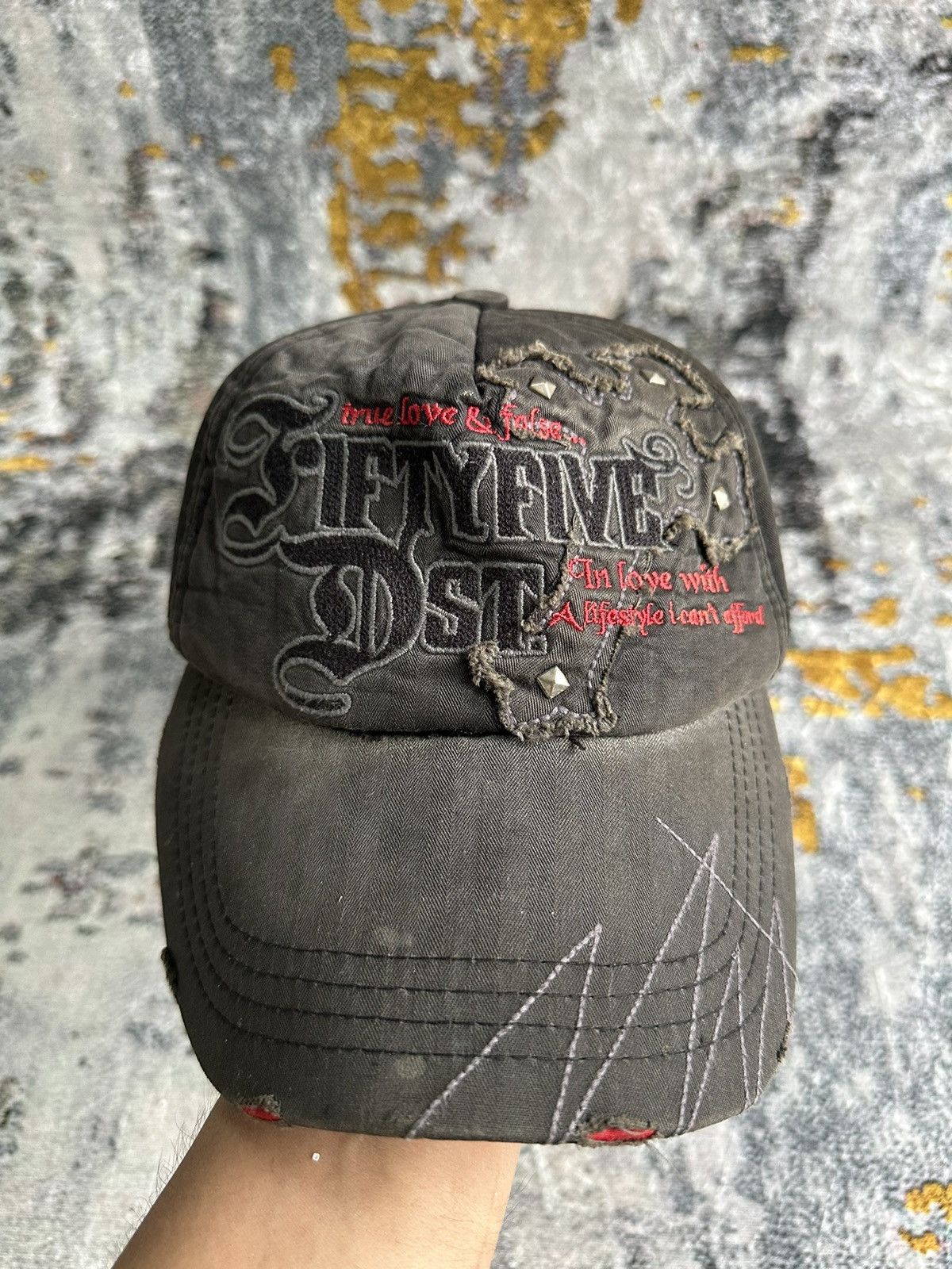 PPFM 💸NICE DESIGN💸 VINTAGE STUDED CROSS FADED DISTRESSED CAP Size ONE SIZE - 1 Thumbnail