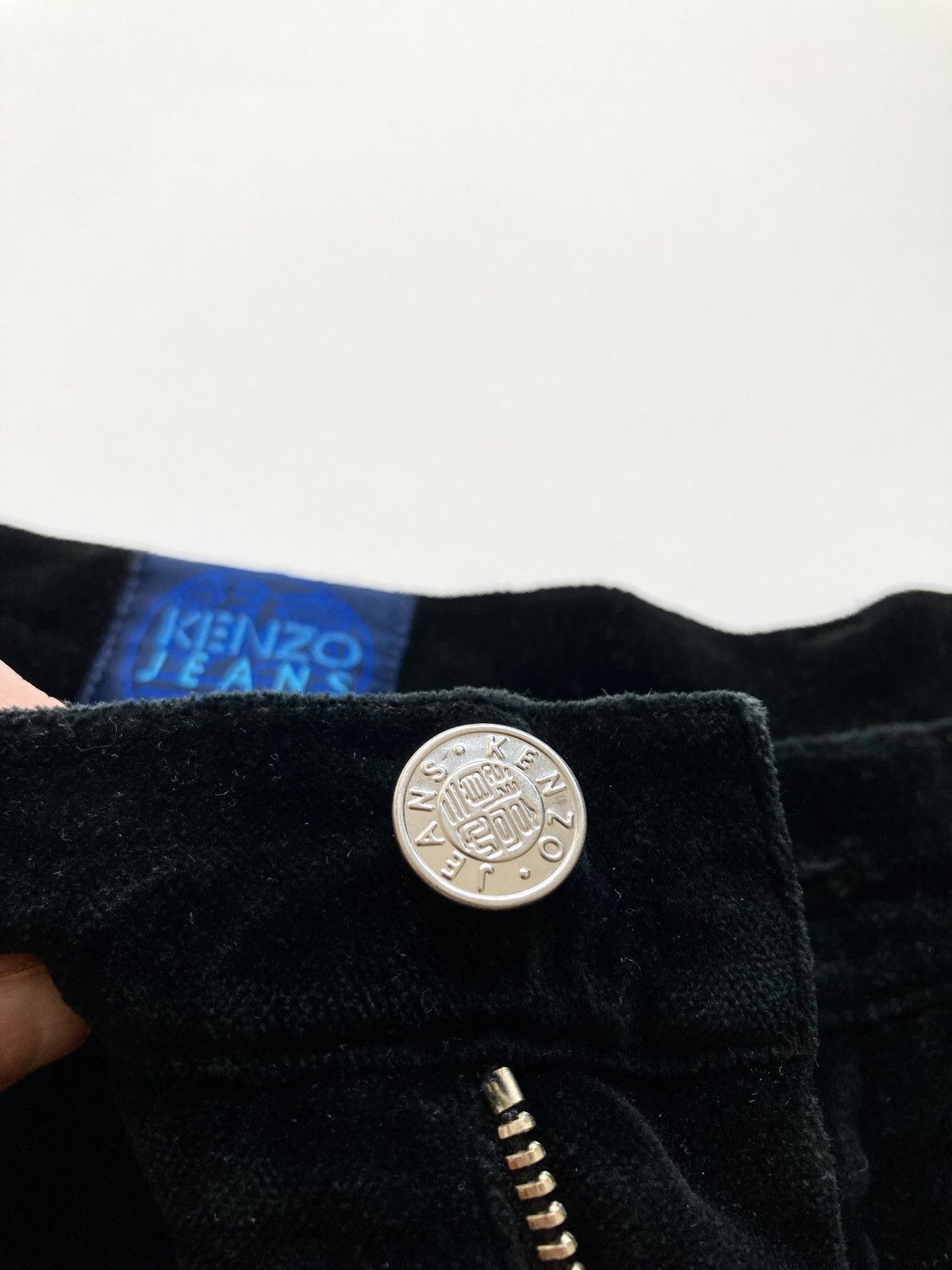 Kenzo Black Velour High-Waisted Trousers Kenzo Jeans – Size (EU)40 Size 30" / US 8 / IT 44 - 2 Thumbnail