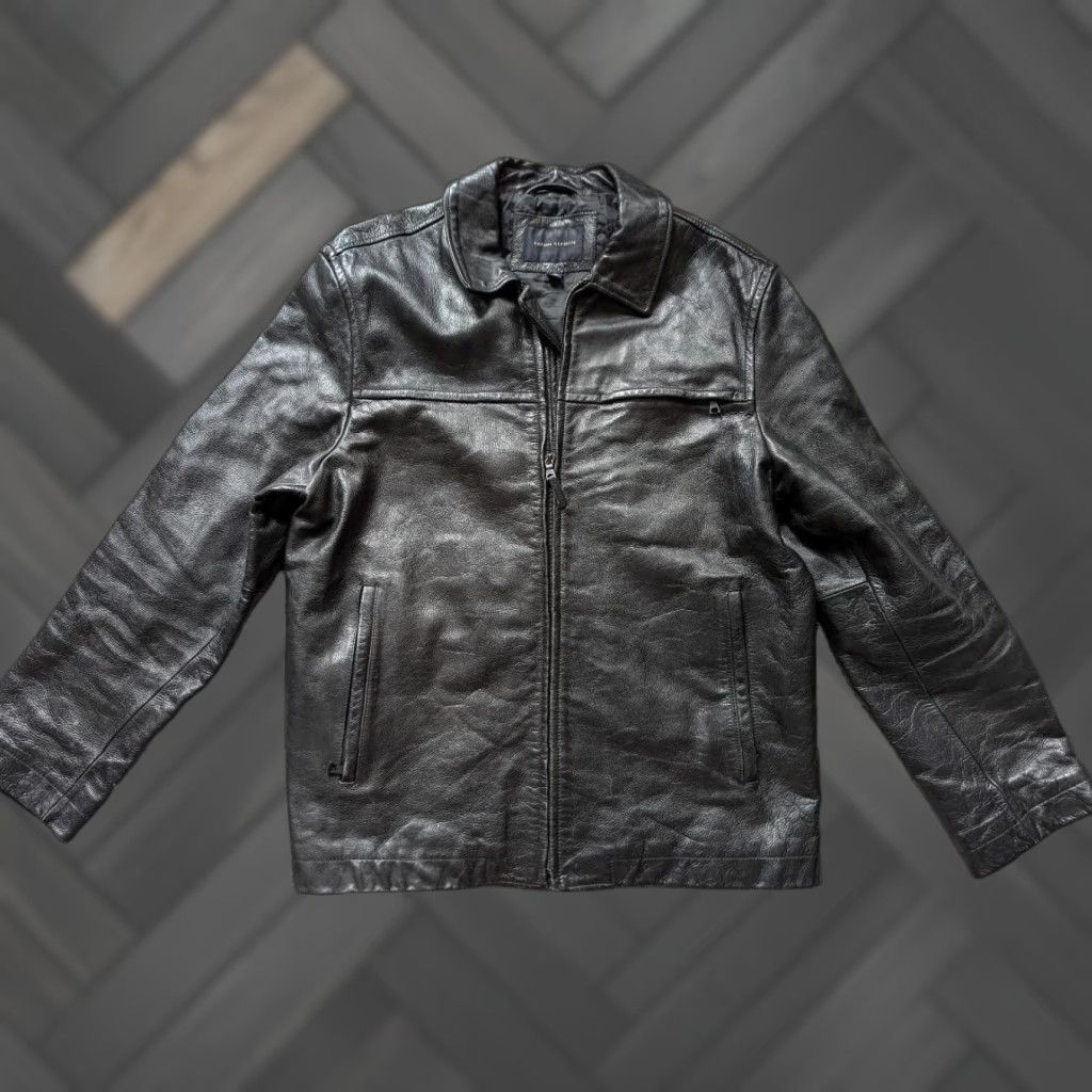 Banana Republic Banana Republic leather jacket XL black cowhide MOTORCYCLE jacket Mens XL Black leather Motorcycle Jacket Size US XL / EU 56 / 4 - 1 Thumbnail
