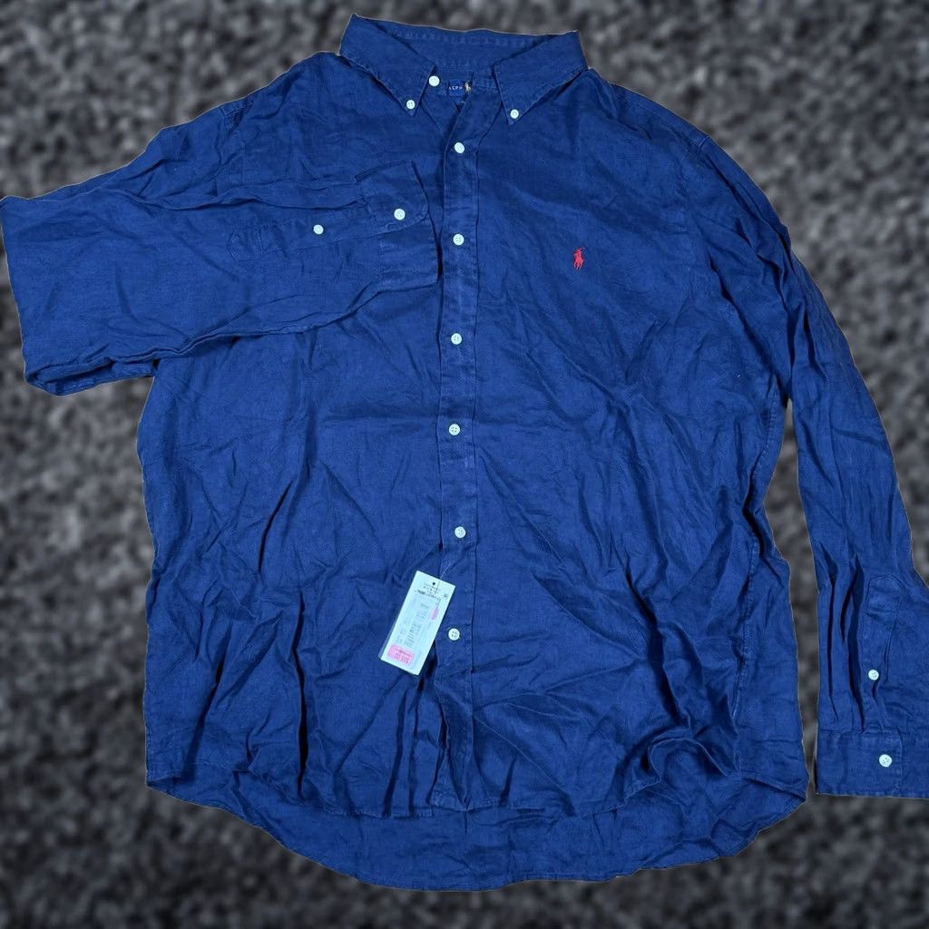 Polo Ralph Lauren Polo Ralph Lauren Button-Up Shirt Mens XXL Long Sleeve Blue New With Tags Size US XXL / EU 58 / 5 - 1 Thumbnail