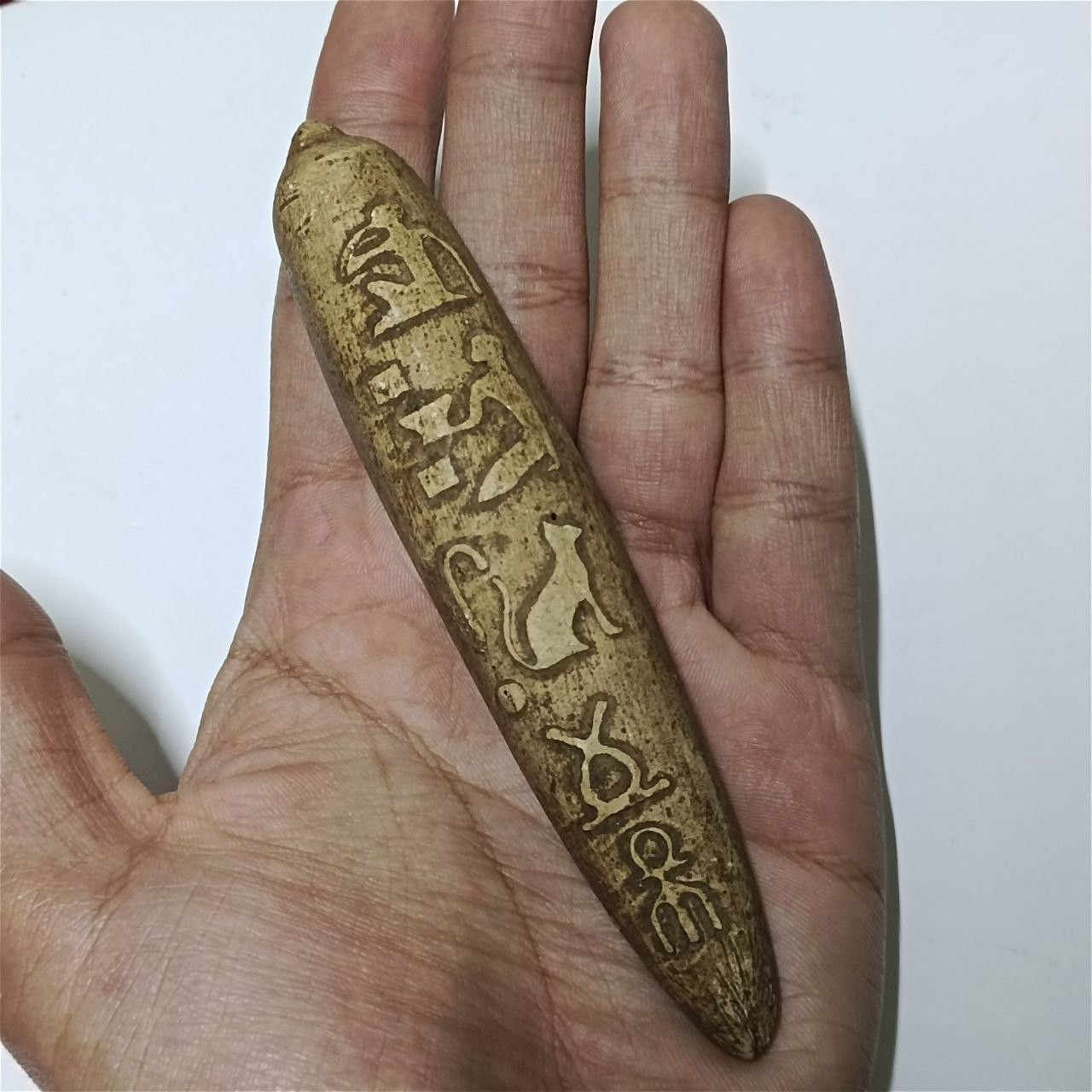 Other Hand-carved Egyptian piece with ancient symbols collectible Size ONE SIZE - 4 Thumbnail