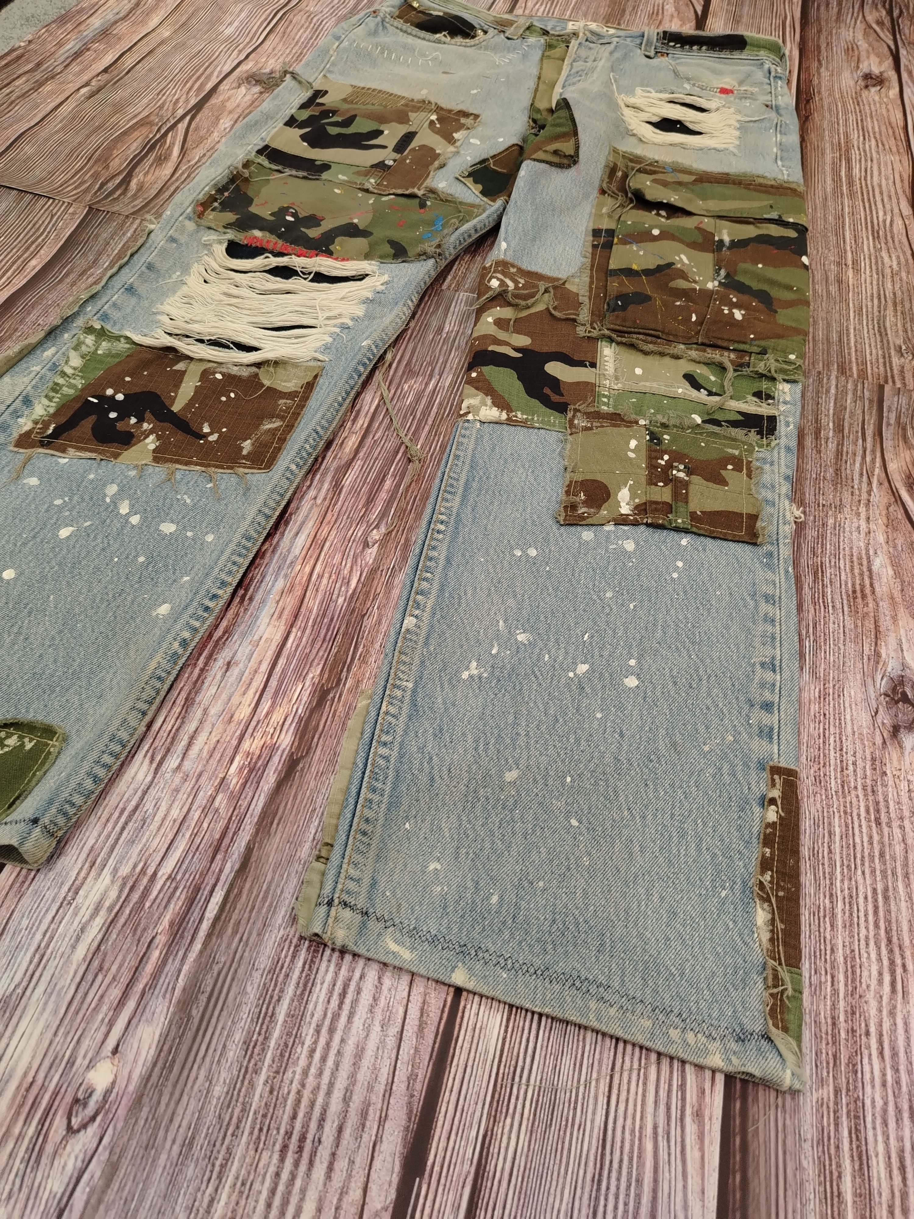 Levi's Levis 501 Jeans Vintage ARTWORK Army Size US 33 - 6 Thumbnail