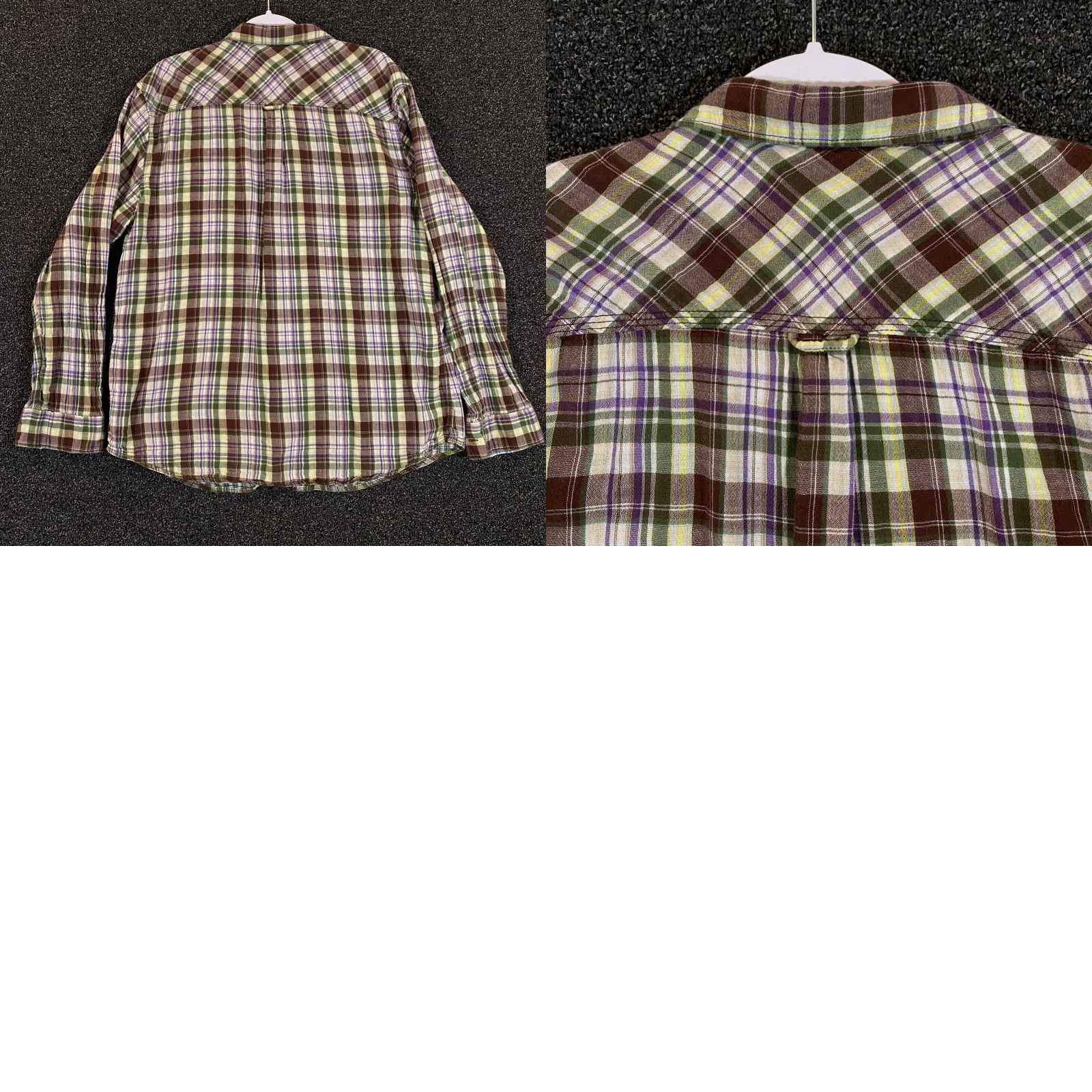 Carbon2Cobalt Carbon 2 Cobalt Shirt Mens XL Brown Green Plaid Flannel Button-Down Cotton L/S Size US XL / EU 56 / 4 - 8 Thumbnail
