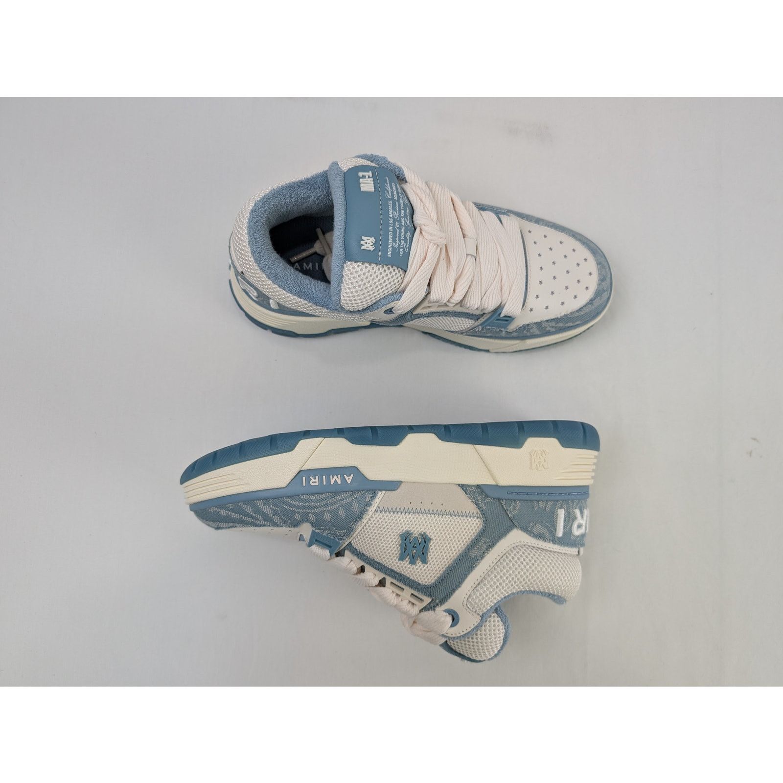 Amiri o1rshd1 Bandana Denim MA-1 Sneakers in Dusty Blue Size US 11 / EU 44 - 1 Thumbnail