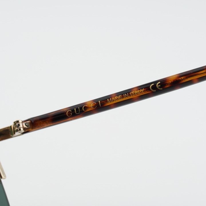 Gucci Gucci GG0584S 002 Sunglasses Gold Shield Frame, Green Lenses Size ONE SIZE - 9 Thumbnail