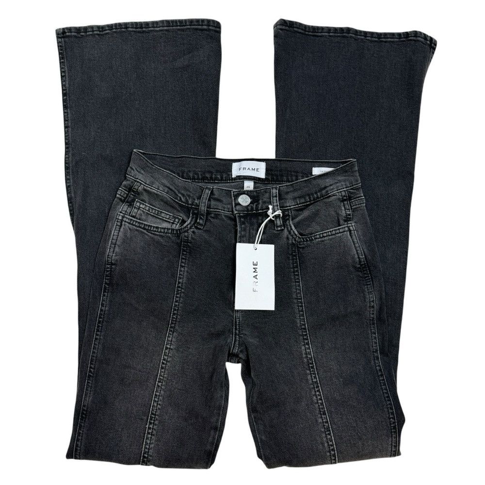 Frame NWT New $278 Frame Le High Flare Side-Slit Obsidian Jeans S Size 25" / US 0 / IT 36 - 4 Thumbnail