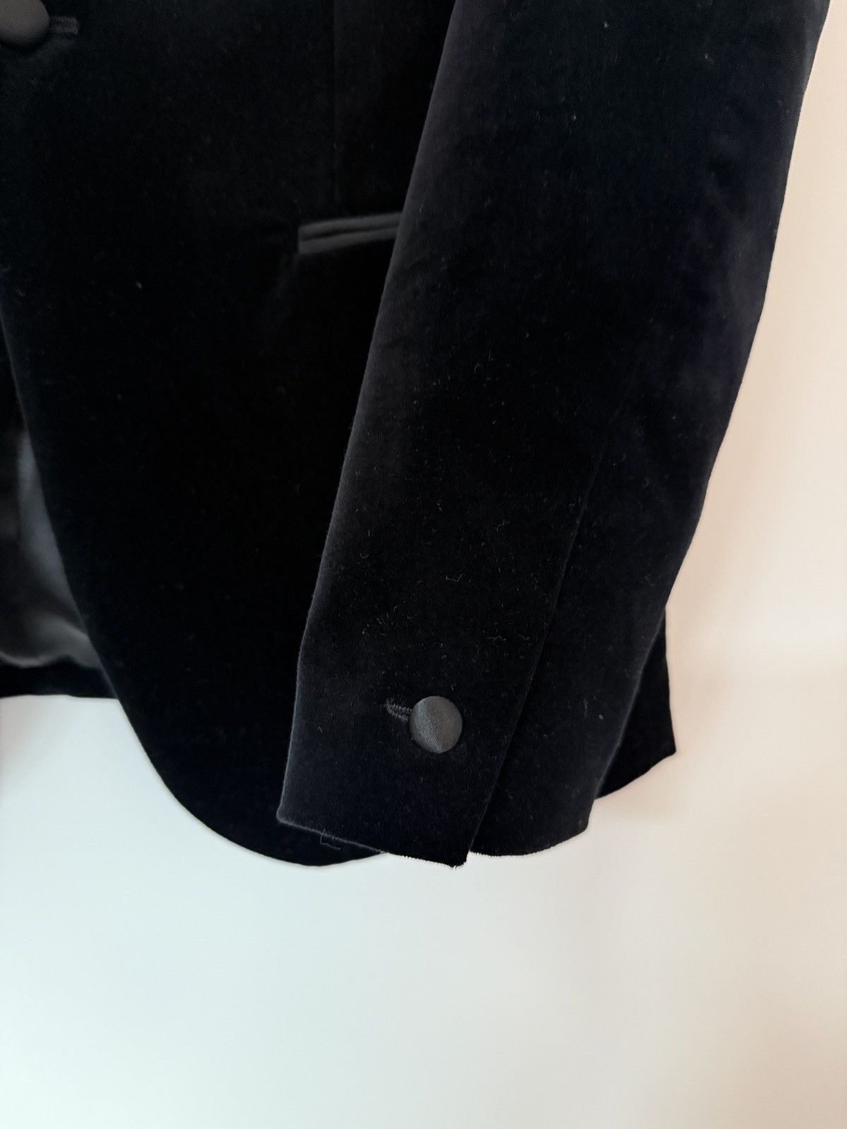 Zara Zara Black Velvet Smoking Tuxedo Jacket Blazer Size 38R - 5 Thumbnail