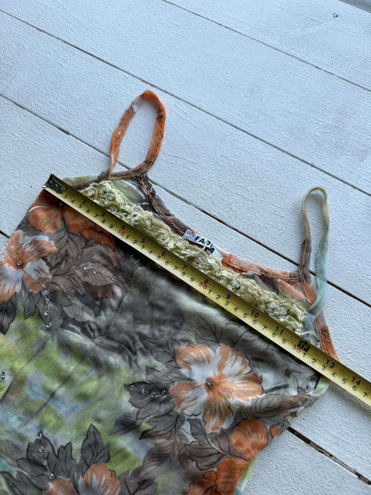Designer × Vintage FADDA Y2K Floral Mesh Twin Set with Rhinestones Size S/M Size S / US 4 / IT 40 - 17 Thumbnail