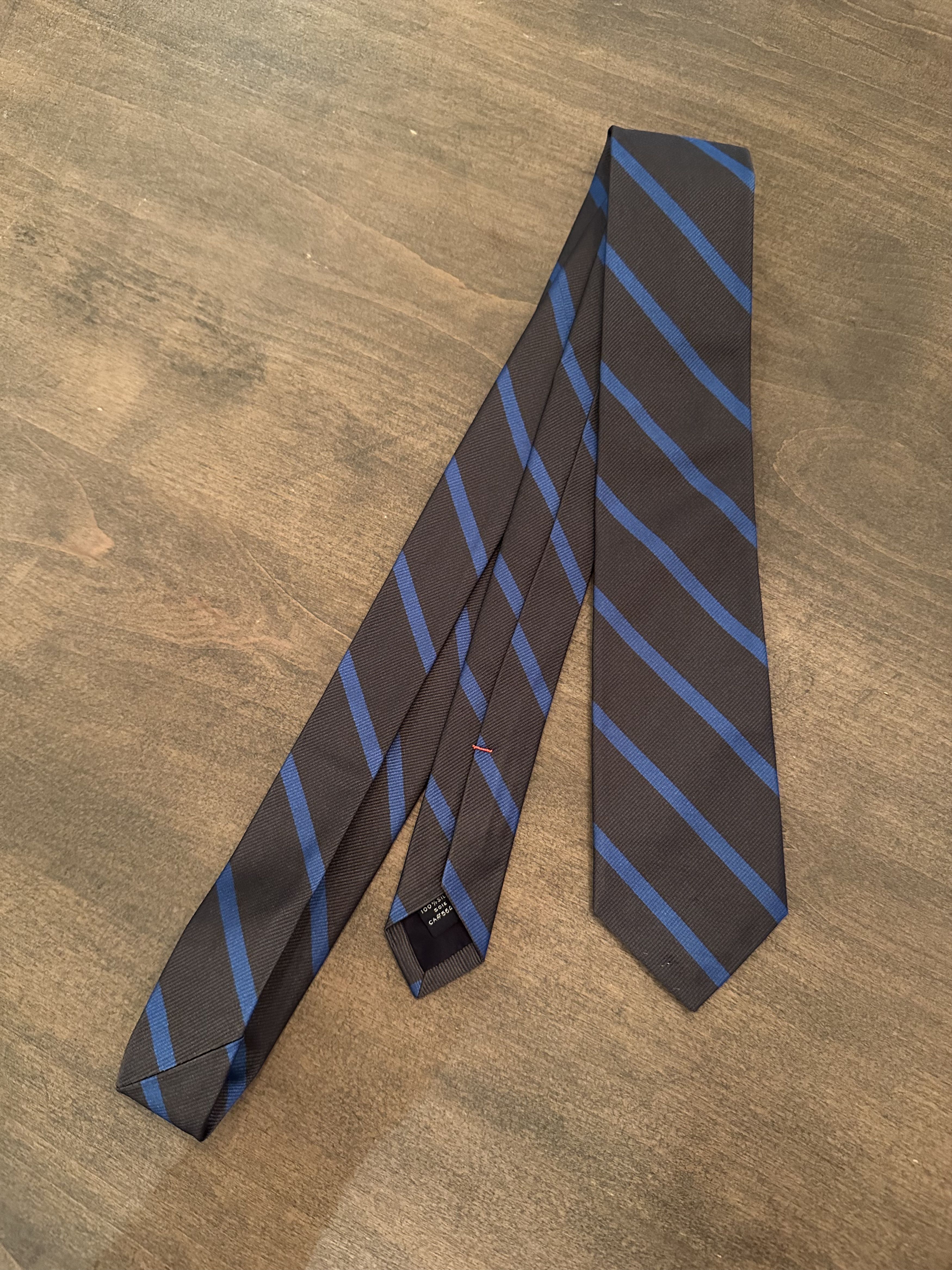 J.Crew Striped Silk Tie (Grey and Blue) Size ONE SIZE - 1 Thumbnail