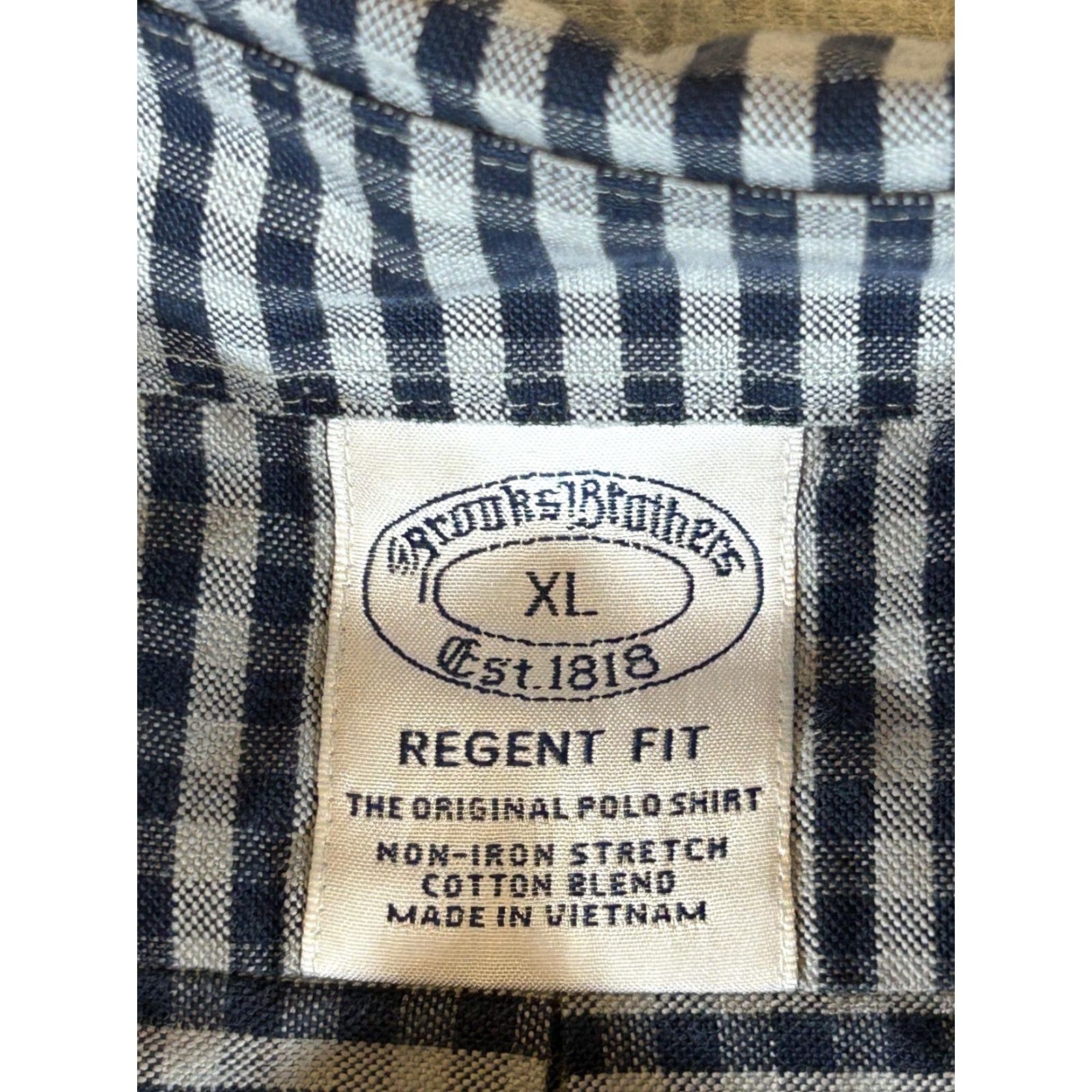 Brooks Brothers Brooks Brothers Shirt Mens XL Blue Check Non Iron Stretch Button Long Sleeve Size US XL / EU 56 / 4 - 7 Thumbnail