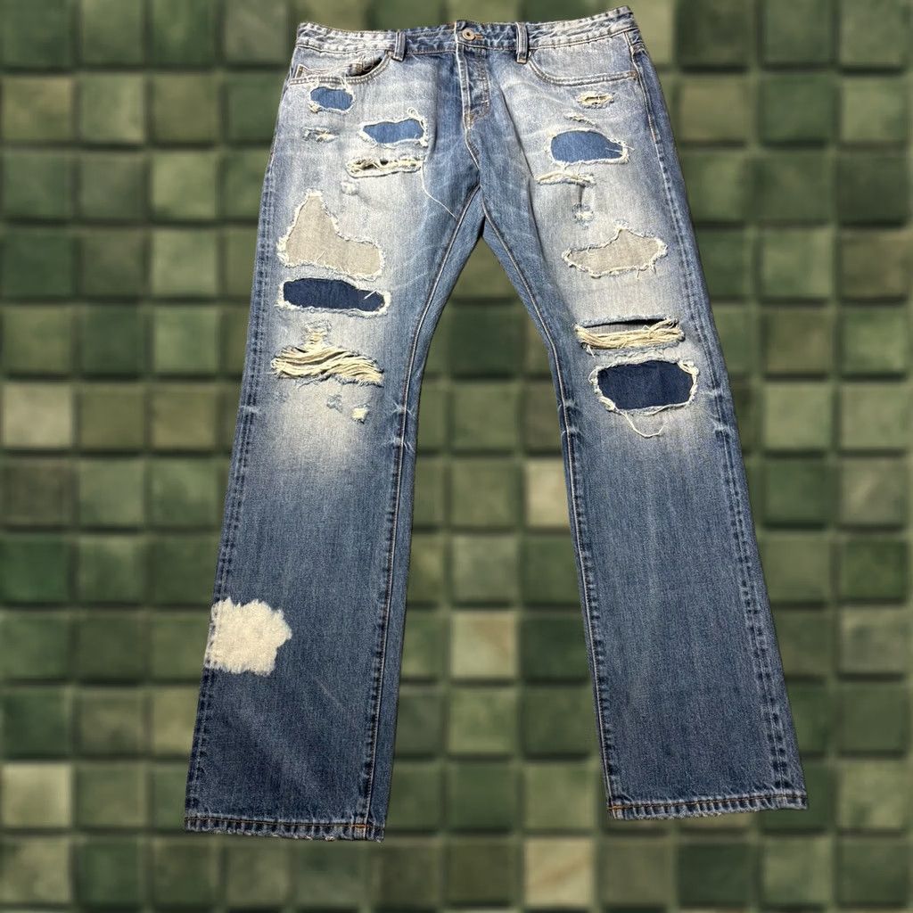 Cult Of Individuality Cult Of Individuality Jeans Mens 40x34 Selvedge Japanese Greaser Patchwork Denim Straight 5-Pocket Blue Size US 40 / EU 56 - 1 Thumbnail