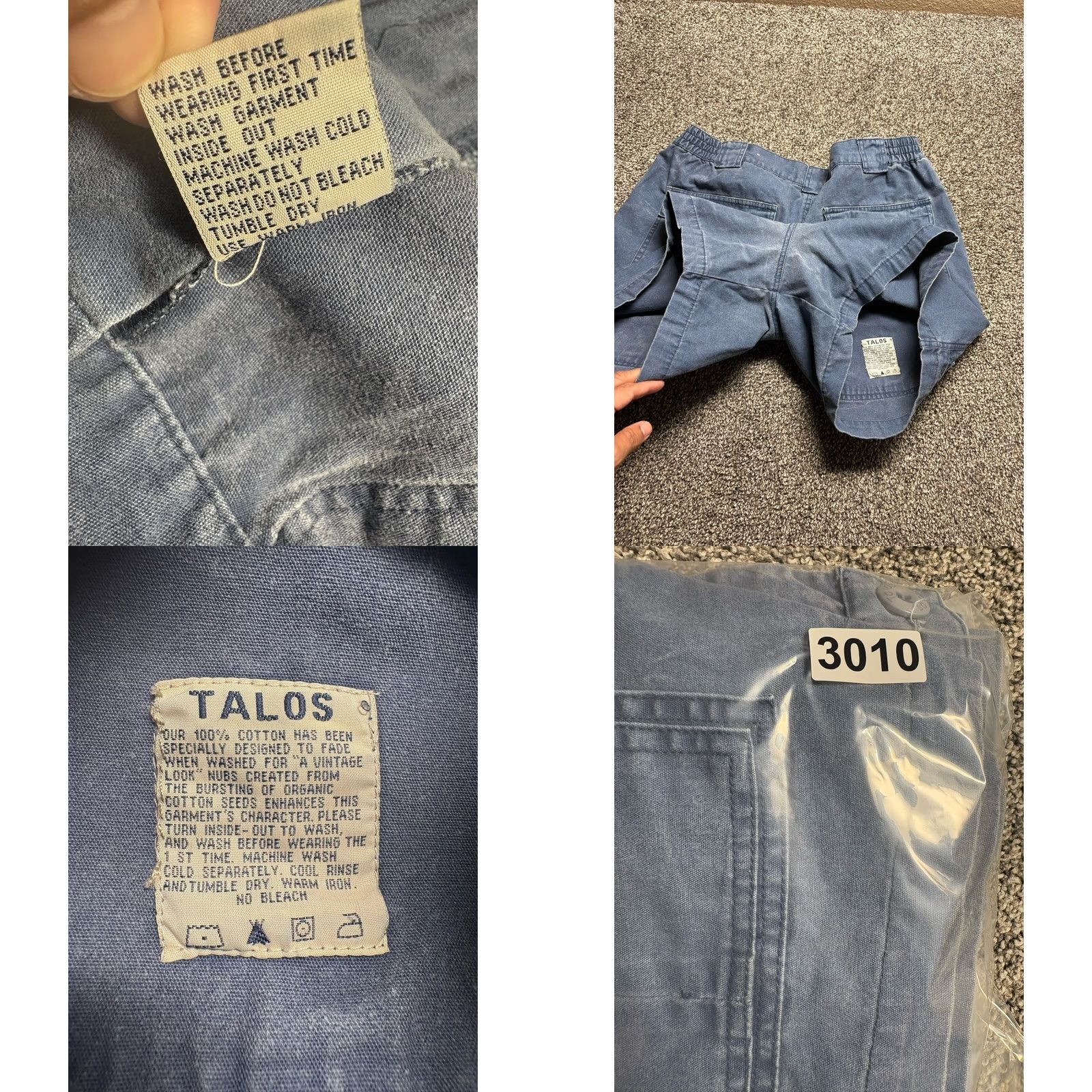Vintage Talos Cargo Shorts 40 Utility Pockets Khaki Cotton Outdoor Casual Blue - Vintage Size US 40 / EU 56 - 8 Thumbnail