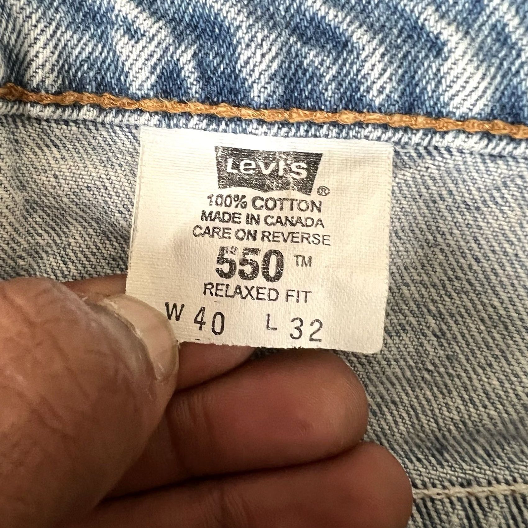 Levi's VINTAGE Levi's 550 Jeans Mens 36x31 Light Blue Denim Wide-Leg Baggy Grunge Sketchy Size US 36 / EU 52 - 7 Thumbnail