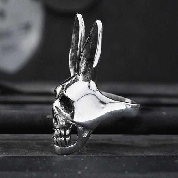 Japanese Brand × Jewelry × Vintage SIZE 10 Gothic Retro Rabbit Skull Ring Size ONE SIZE - 3 Thumbnail