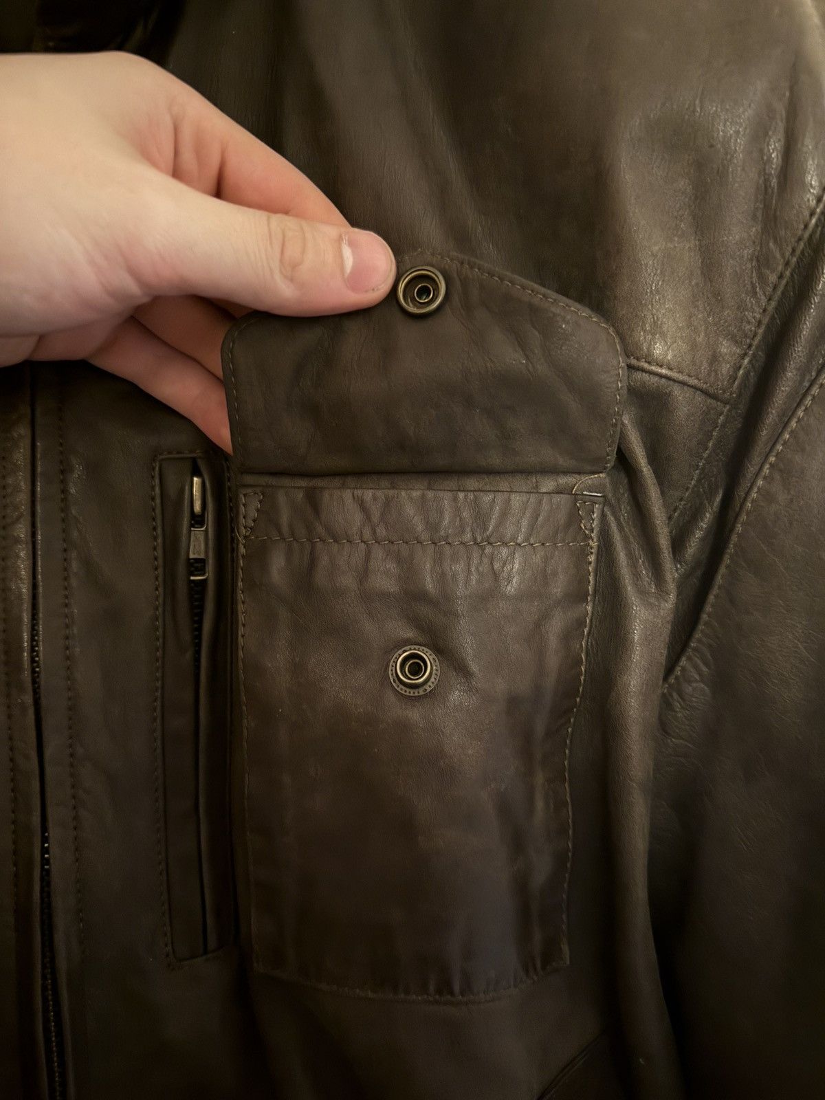 Vintage Vintage Brown Leather Toyota Flight Jacket Size US L / EU 52-54 / 3 - 8 Thumbnail