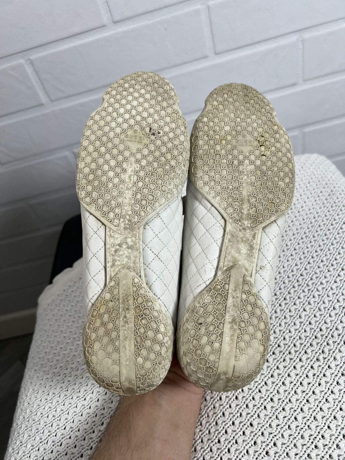 Gucci Gucci Leather Sneakers White Size 37 Size US 7 / IT 37 - 7 Thumbnail