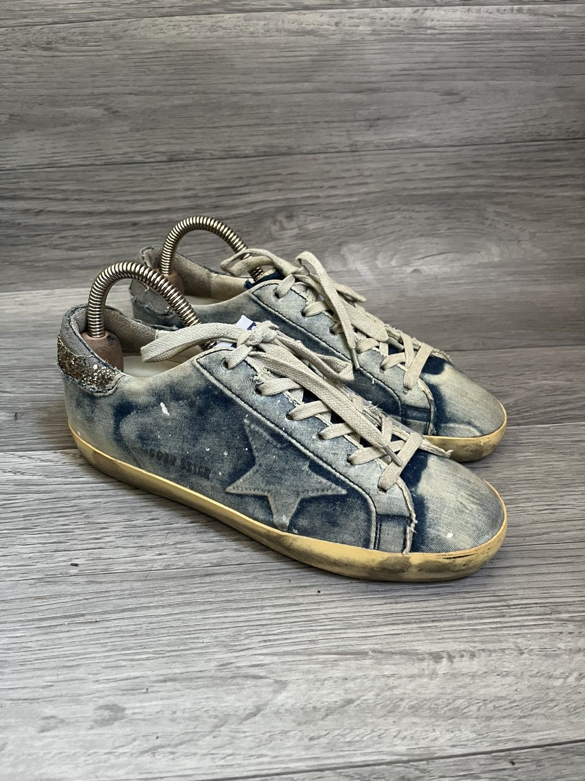 Golden Goose Golden goose superstar denim washed low top sneakers sz 37 Size US 7 / IT 37 - 5 Thumbnail