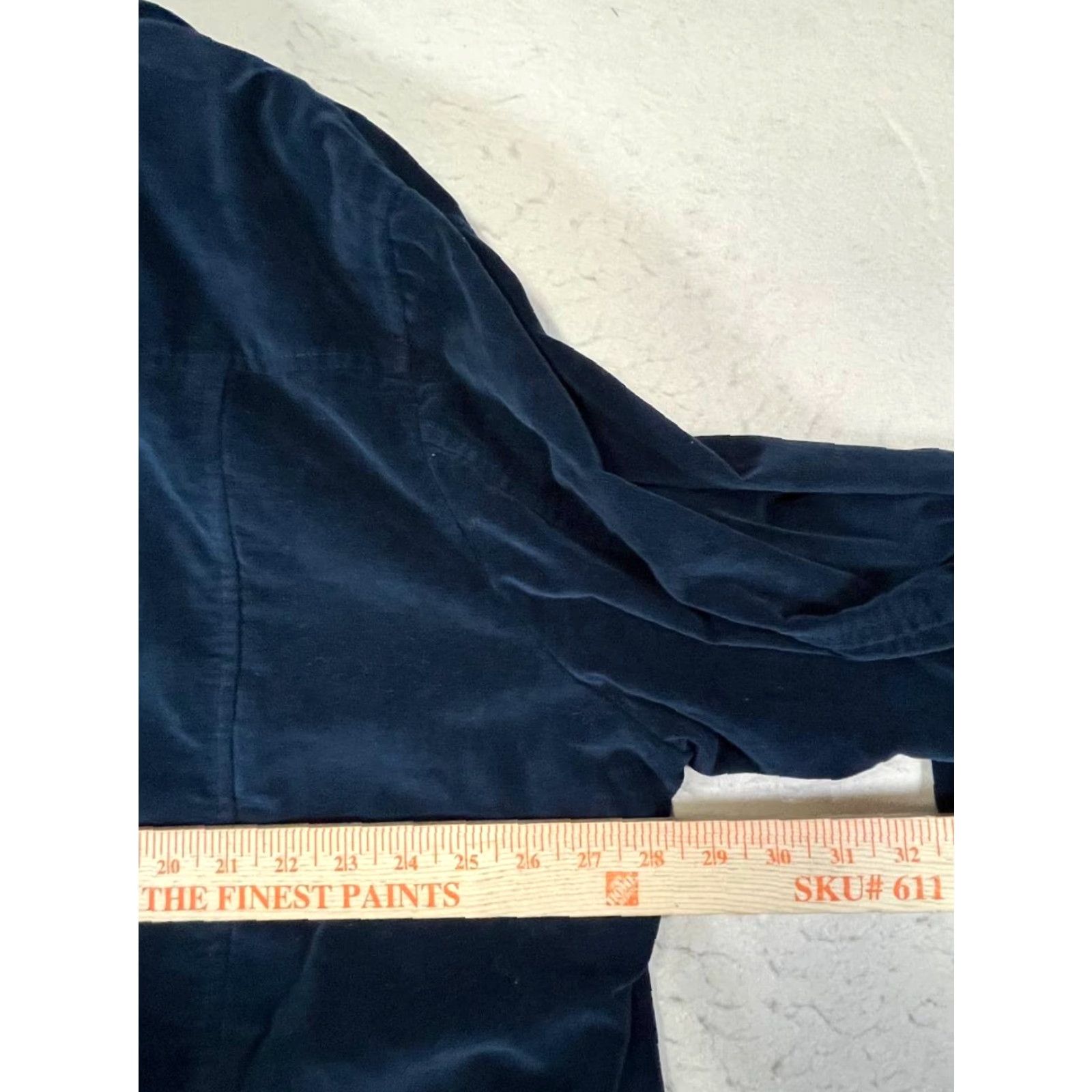 Talbots VINTAGE Talbots Velvet Button Down Coat 22W Long Sleeve Blue Womens Stretch Velvet Coat 22W Womens Size 3XL / US 20-22 - 4 Thumbnail