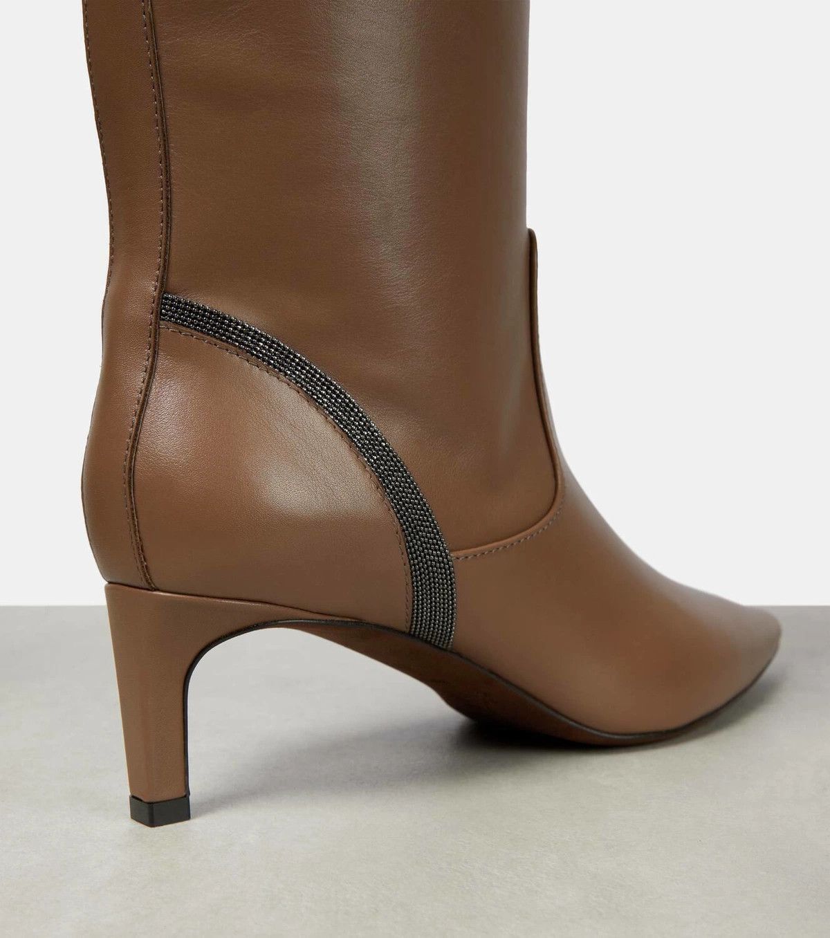 Brunello Cucinelli o1y0725 Leather Boots in Brown Size US 7 / IT 37 - 4 Thumbnail