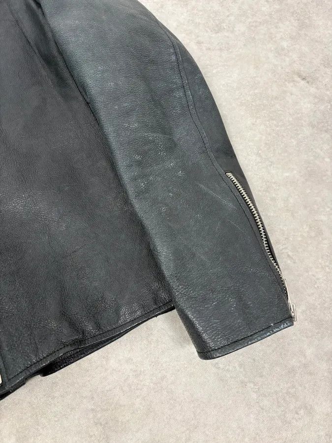 Polo Ralph Lauren 2010s Ralph Lauren Black Buffalo Leather American Flag Biker Jacket Size US M / EU 48-50 / 2 - 9 Thumbnail