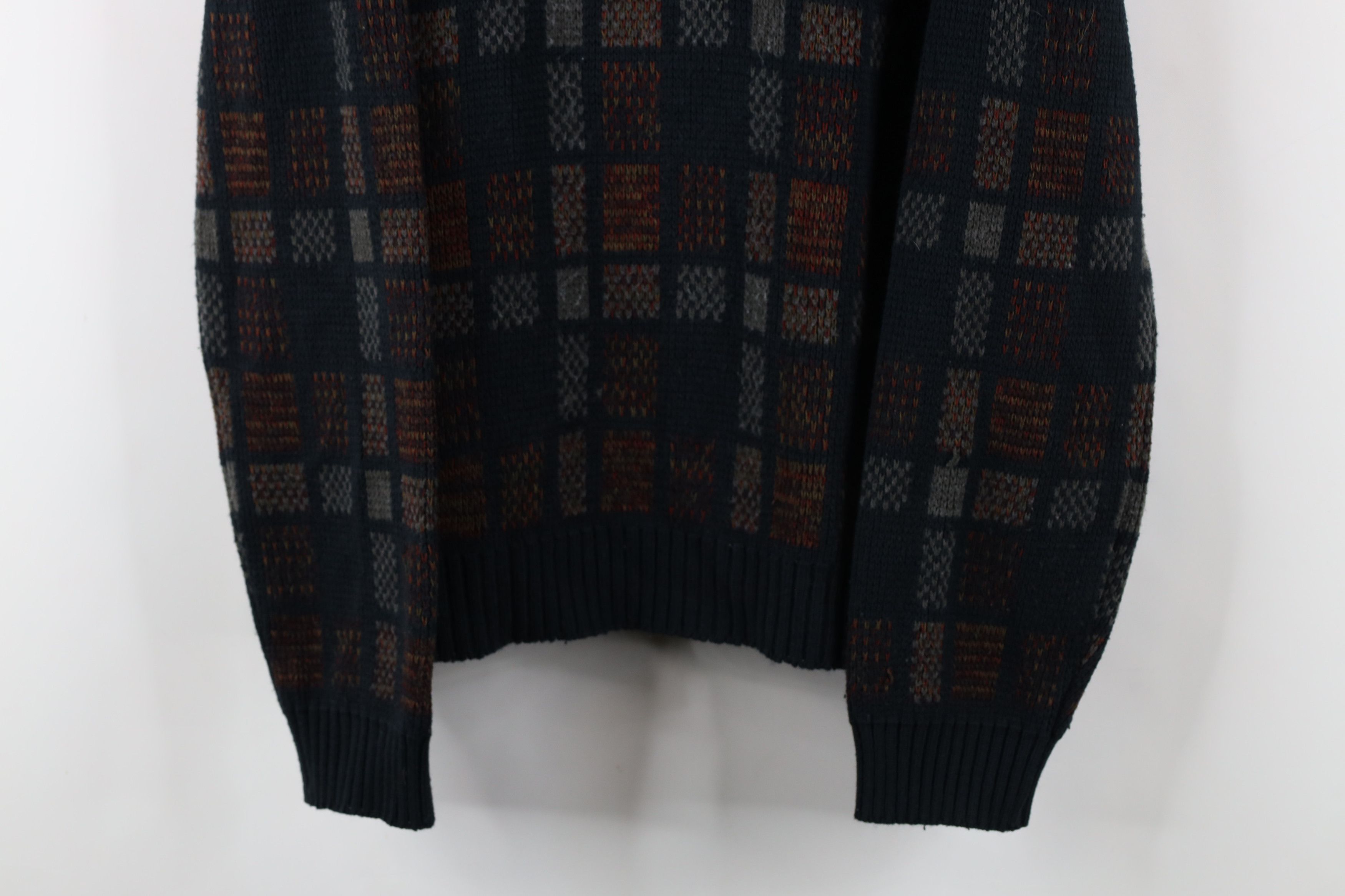 Vintage Vintage 90s Coogi Style Rainbow Checkered Knit Sweater Size US L / EU 52-54 / 3 - 3 Thumbnail