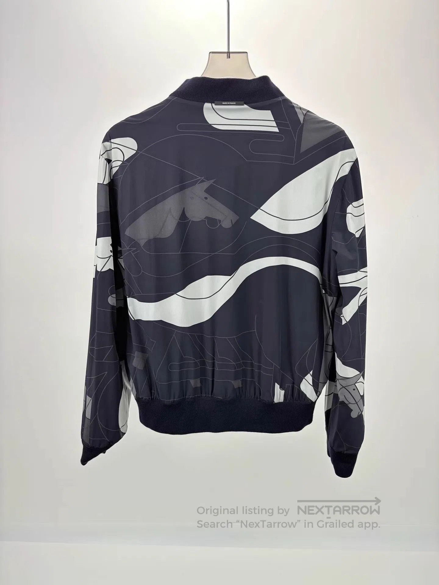Hermes Gray Abstract Pattern Bomber Jacket Size M. Size US M / EU 48-50 / 2 - 2 Thumbnail