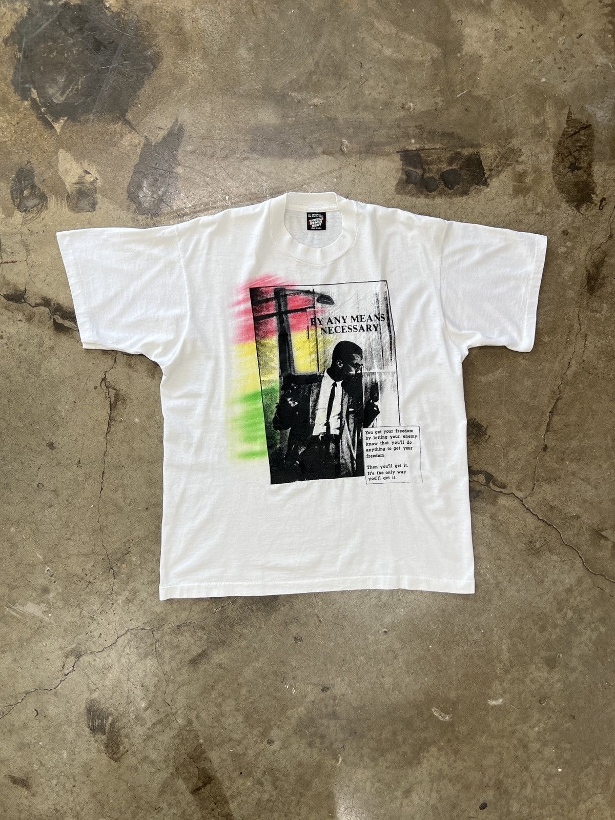 Vintage Vintage Malcolm X Watching My Back Social Justice Tee XL Size US XL / EU 56 / 4 - 2 Thumbnail