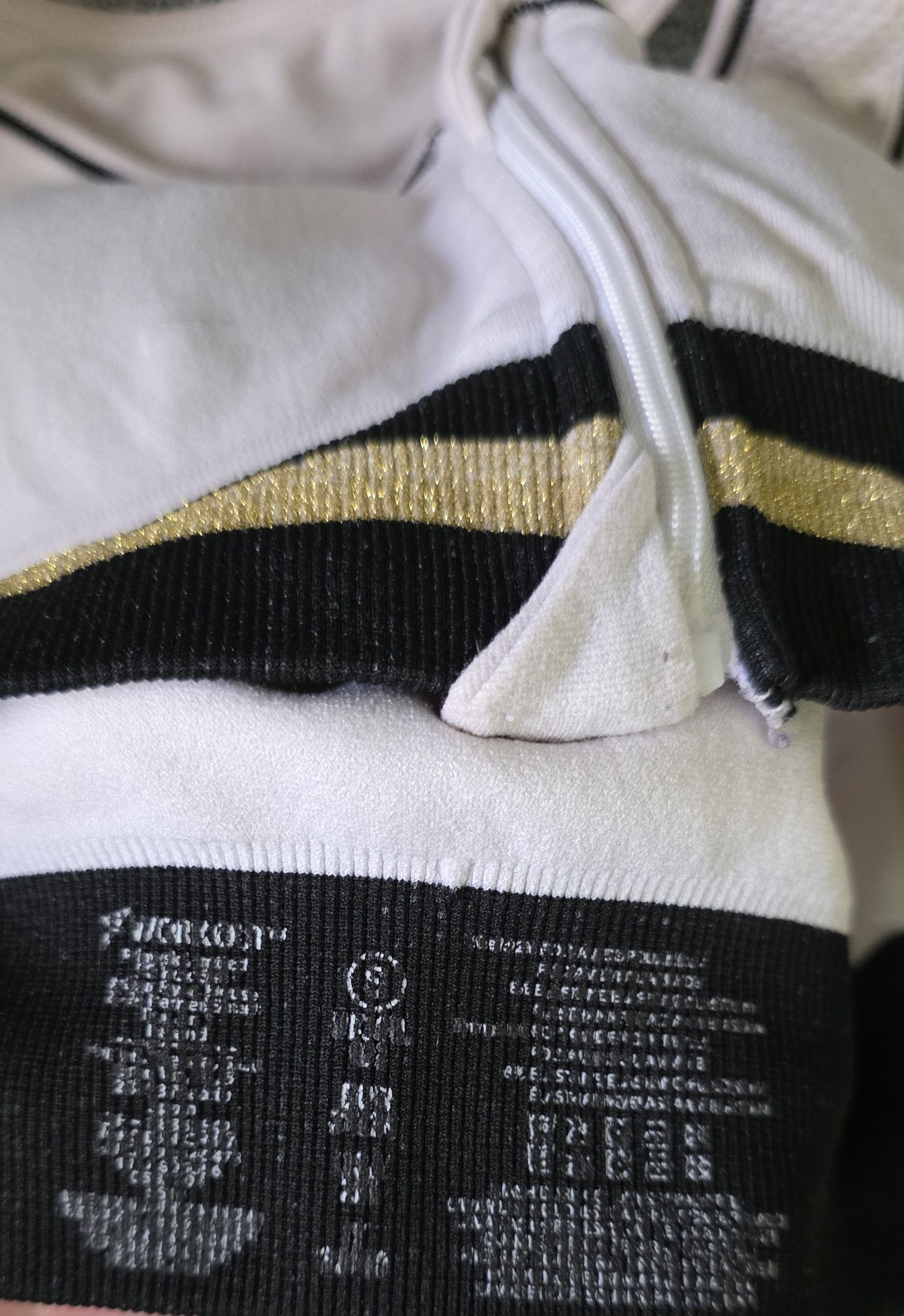 Other Primark White Gold Stripe Racerback Zip Front Sports Bra S Size ONE SIZE - 3 Thumbnail