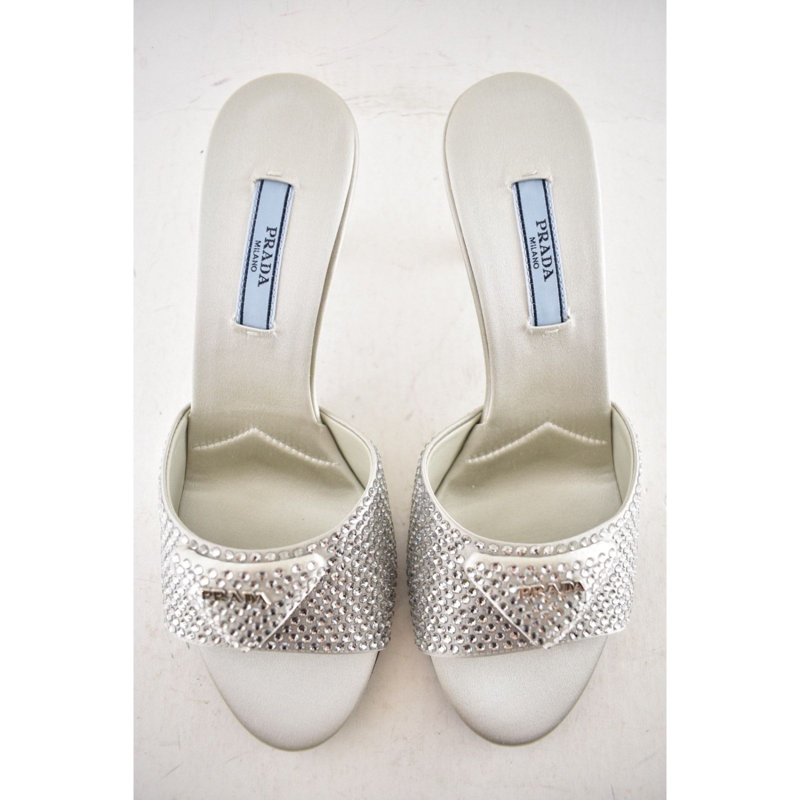Prada Prada Crystal Satin Stiletto Perla Mule Heel Pump 36 Size US 6 / IT 36 - 14 Thumbnail