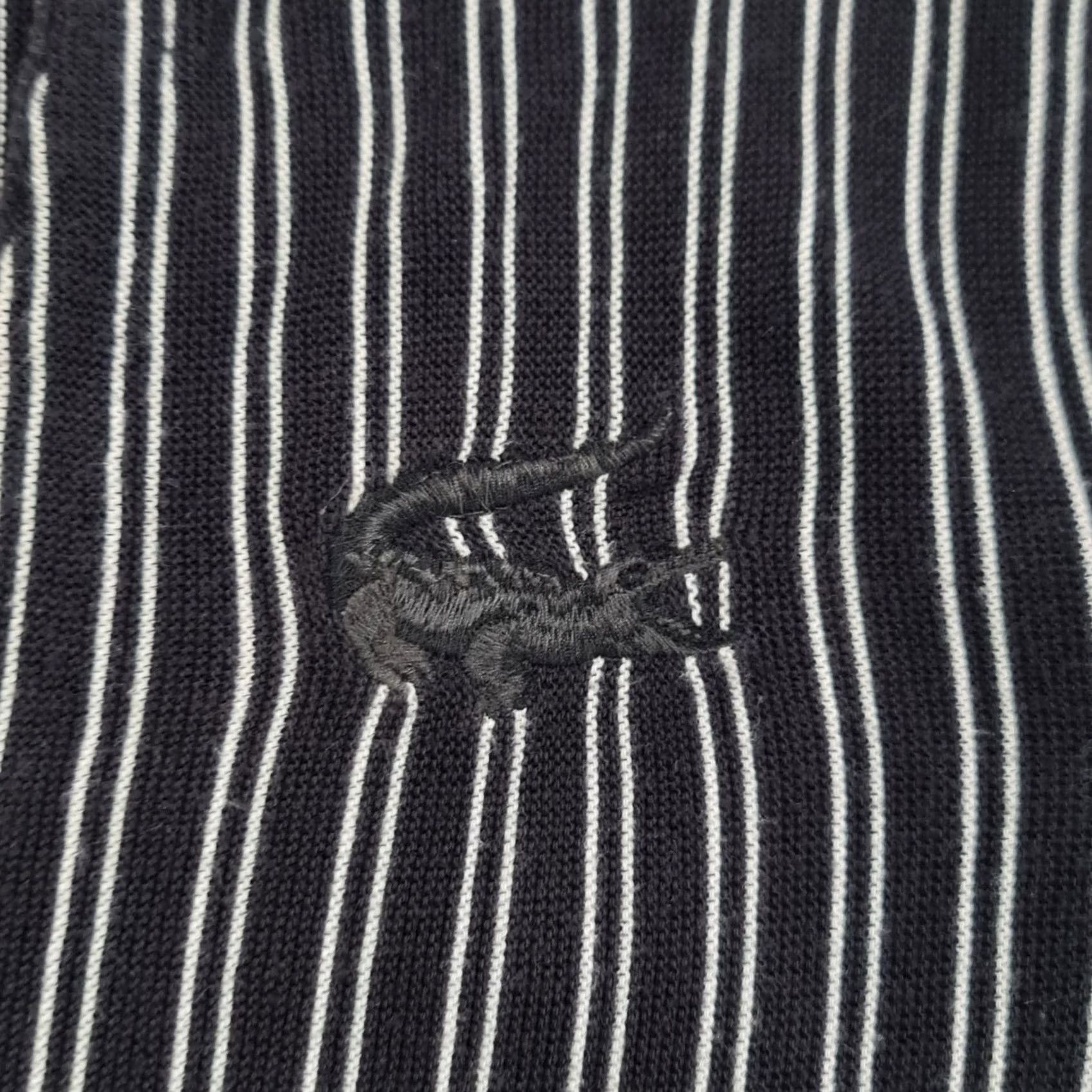 Lacoste Lacoste Womens Jumper Black Stripped Cotton Knit Sweater V-Neck Long Sleeve Casual Designer Limited Edition 10 UK 38 Size XS / US 0-2 / IT 36-38 - 4 Thumbnail