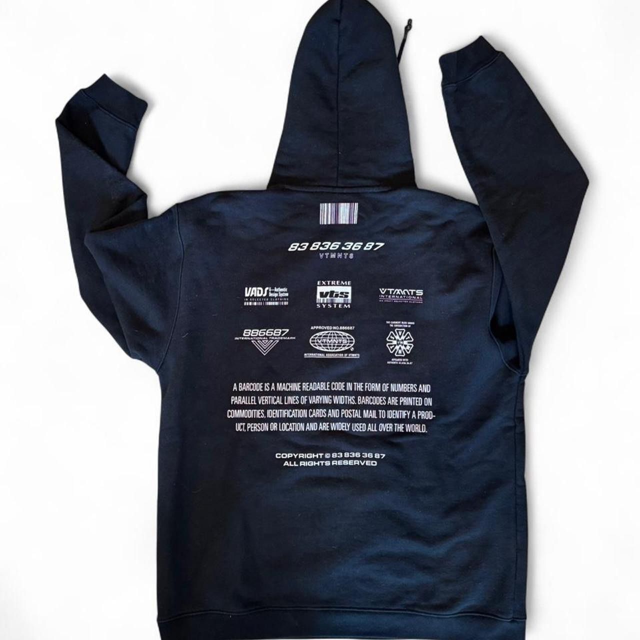 VTMNTS VTMNTS Big Barcode Hoodie Black Size M Size US M / EU 48-50 / 2 - 2 Thumbnail