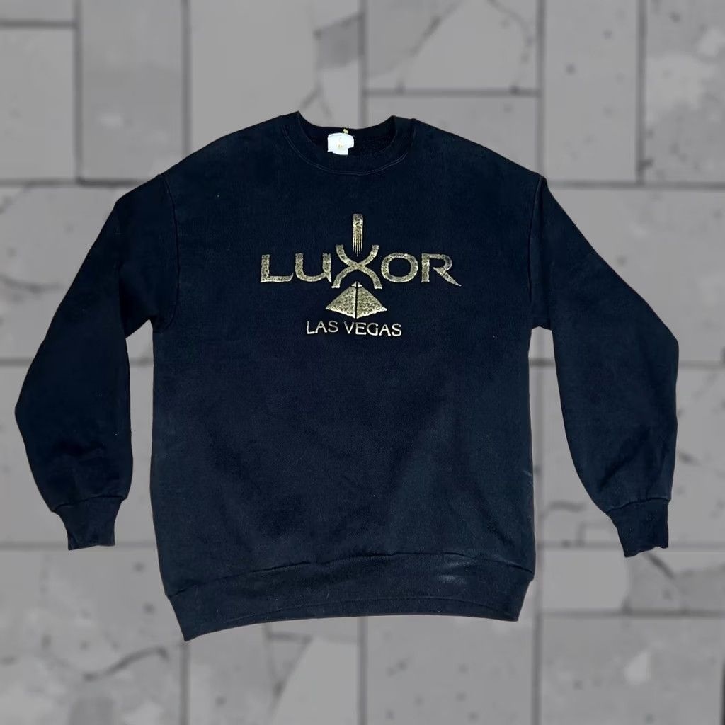 Vintage VINTAGE Luxor mens sweatshirt XL USA Las Vegas Casino metallic gold Puff Print Shirt Size US XL / EU 56 / 4 - 1 Thumbnail