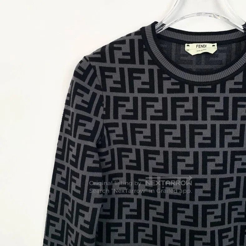 Fendi Fendi Logo Print Crewneck Knit Sweater. Size US XS / EU 42 / 0 - 3 Thumbnail