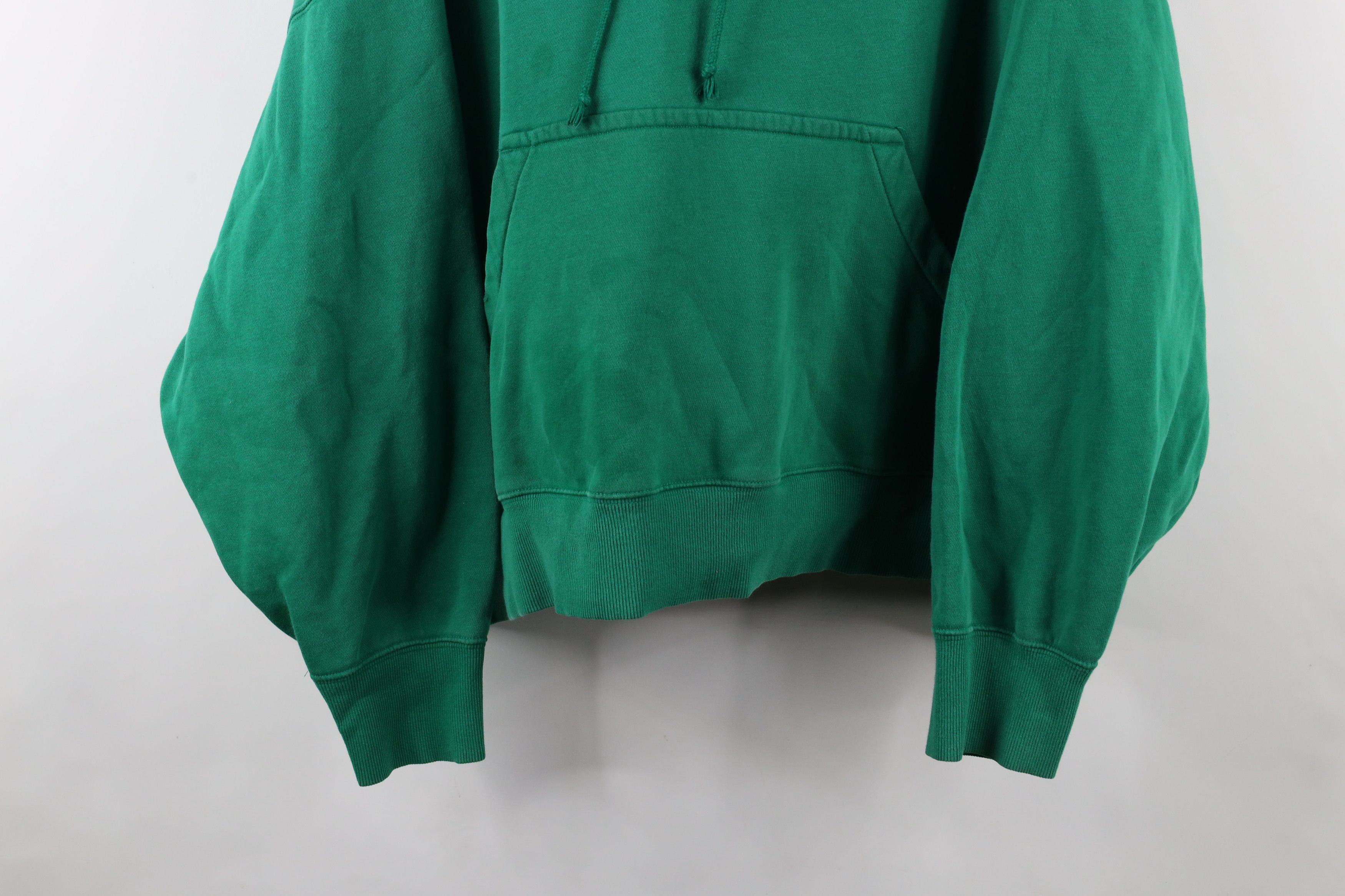 Nike × Vintage Vintage Nike Center Swoosh Cropped Oversized Hoodie Green Size XL / US 12-14 / IT 48-50 - 3 Thumbnail